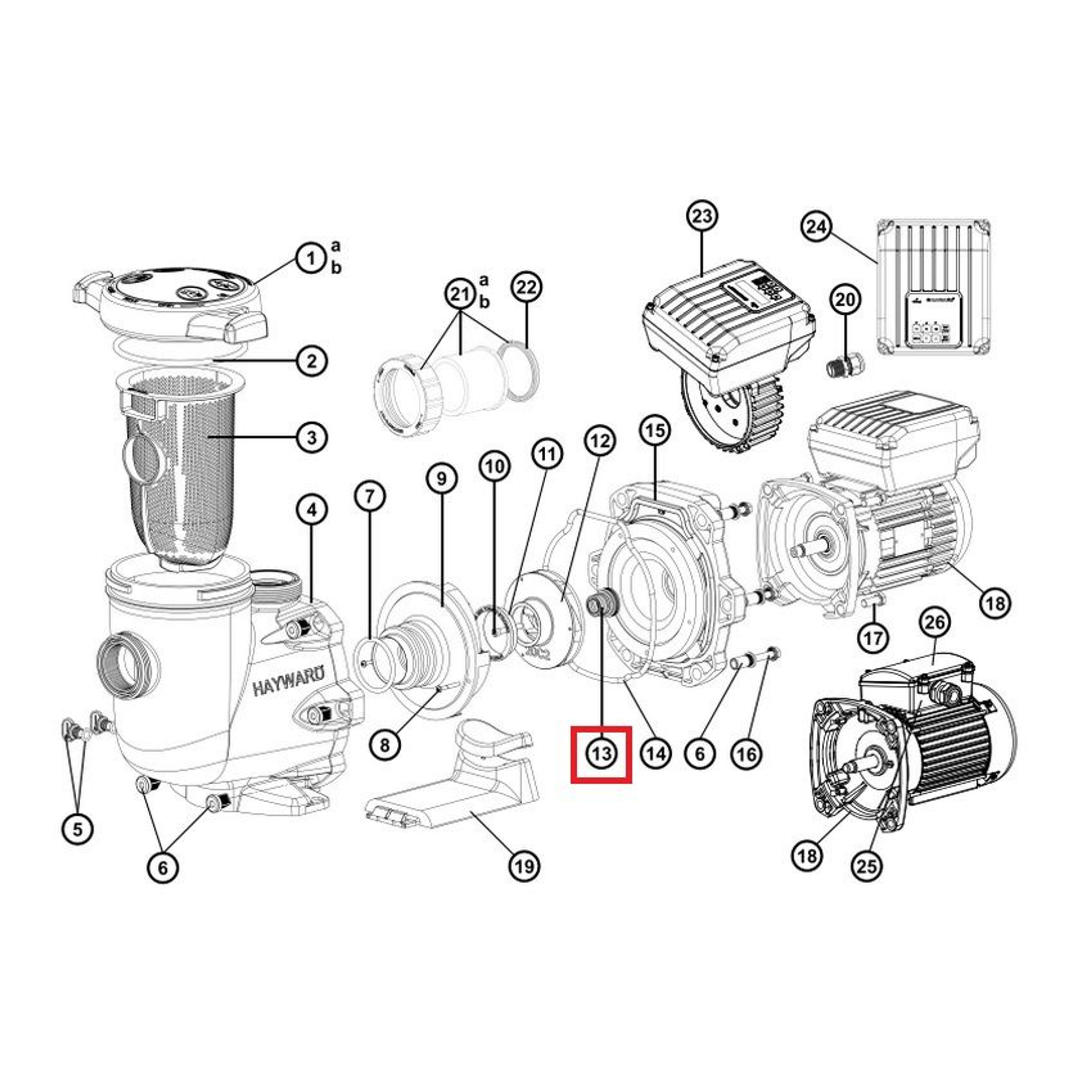 Сальник в сборе для насоса Hayward TriStar (SPX3200SA), Артикул: 16421, Для насосов