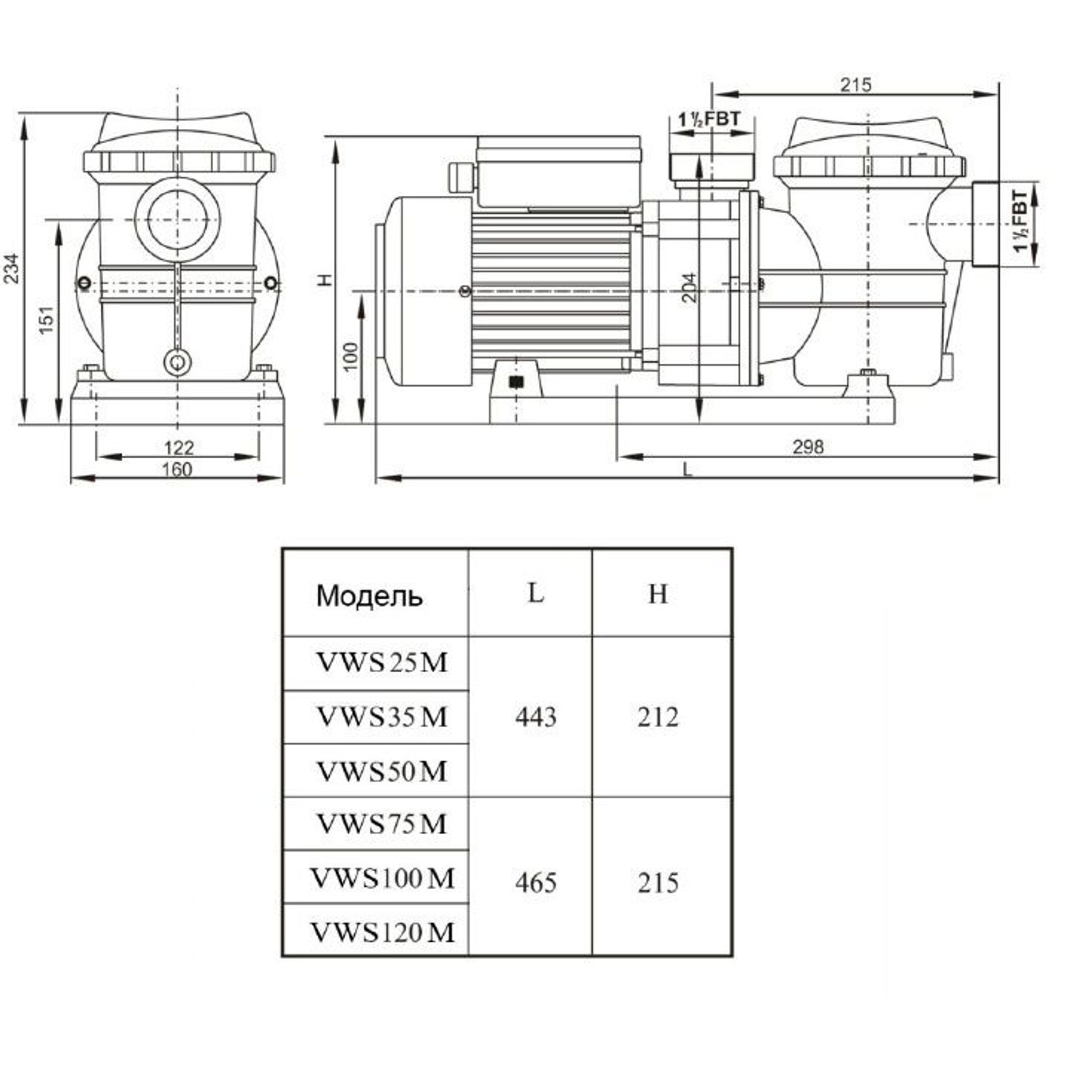 Насос для бассейна Aquaviva LX STP75M (8м³/ч 0.55кВт 220В), Артикул: 15064