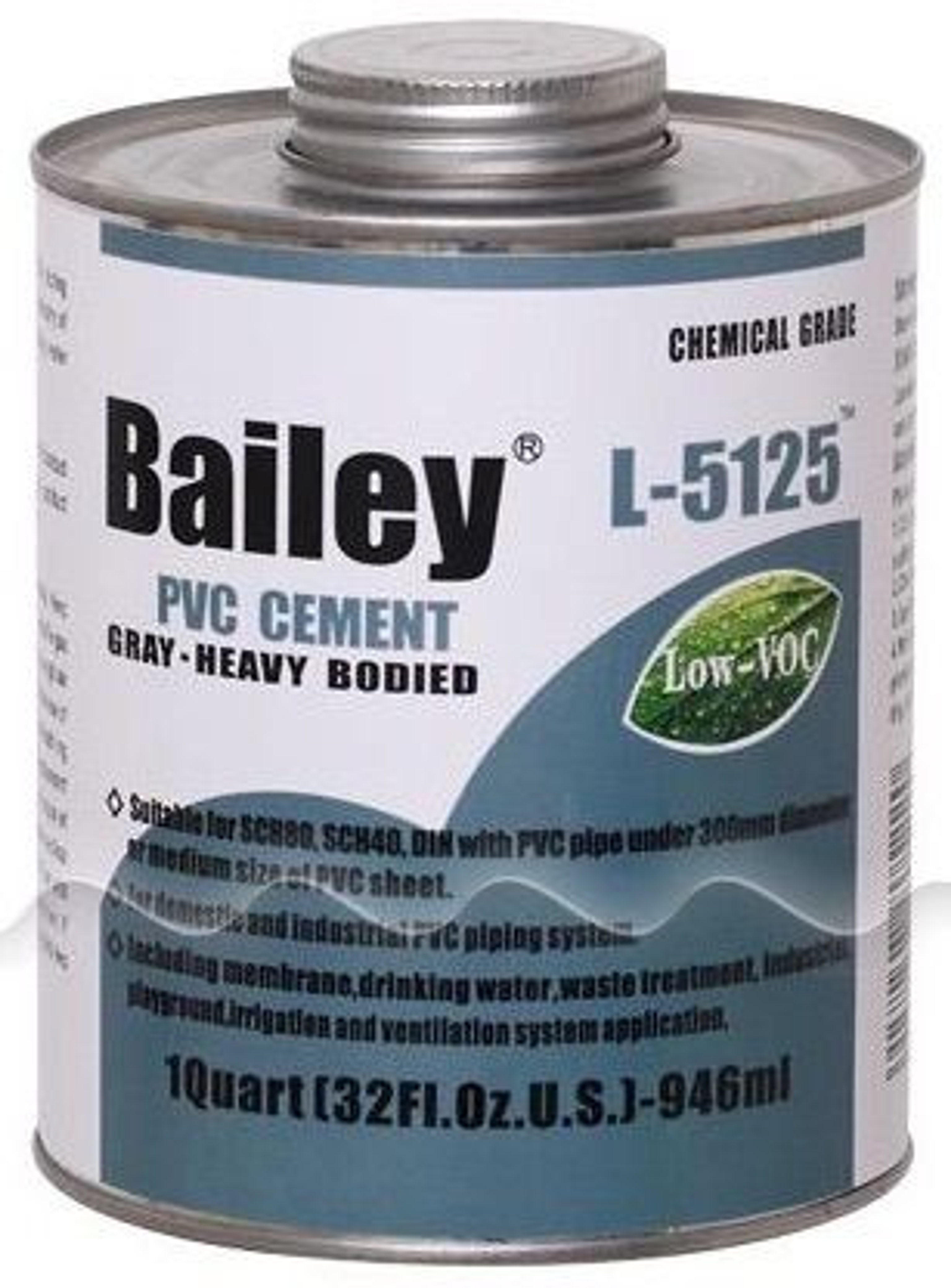 Клей L-5125 (946 мл) Bailey для ПВХ труб для промышленности, Артикул: 36020, Клей и праймер для ПВХ