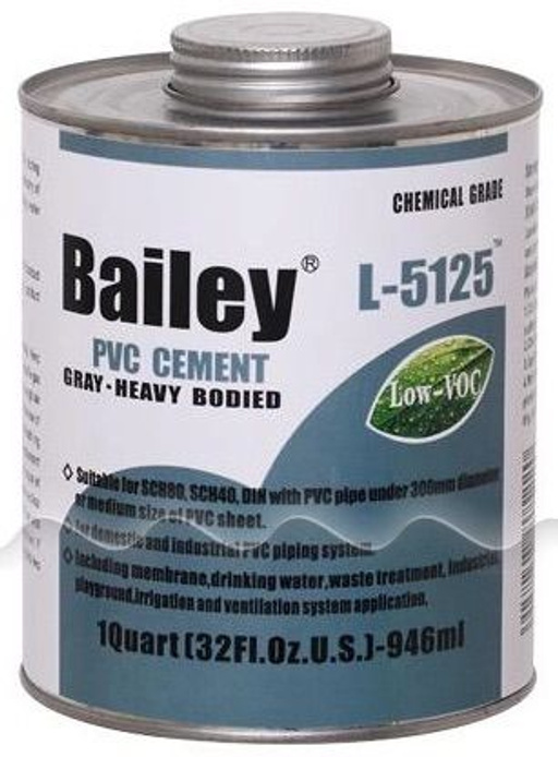 Клей L-5125 (946 мл) Bailey для ПВХ труб для промышленности, Артикул: 36020, Клей и праймер для ПВХ