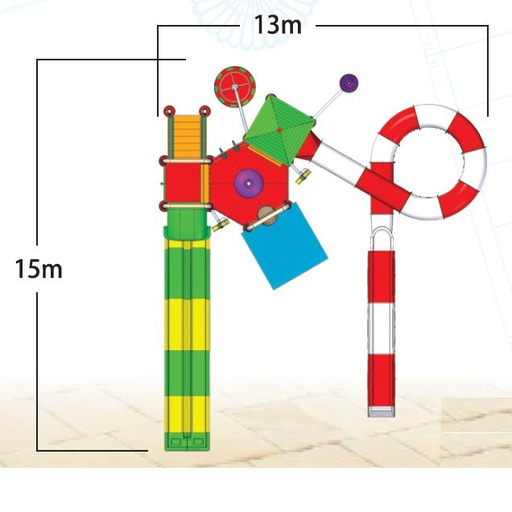 Комплекс водных горок Arihant WAPS 3B (15.0х13.0 м), Артикул: 16395, Аквапарки