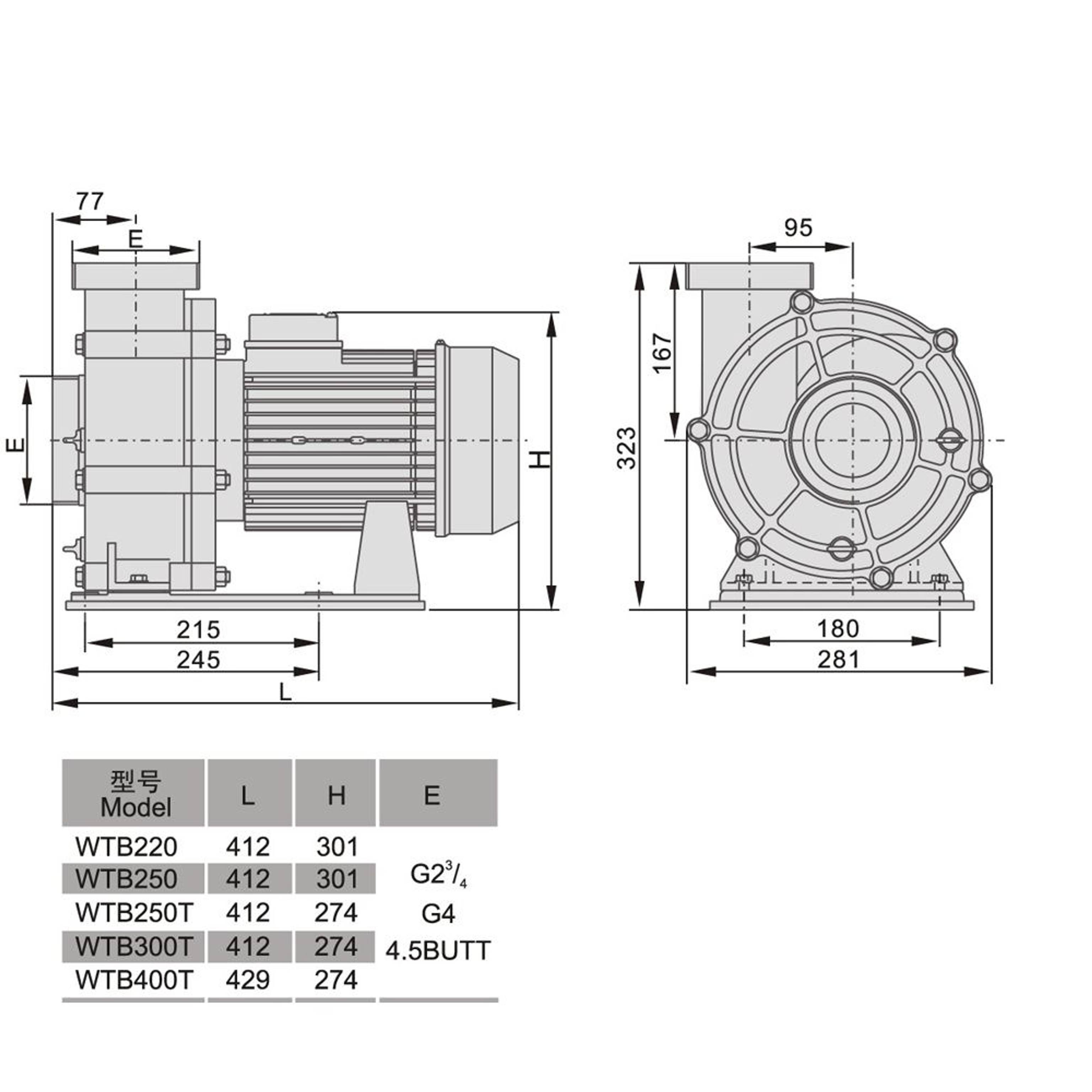 Насос для бассейна Aquaviva LX WTB400T (80м³/ч 4кВт 380В), Артикул: 15074