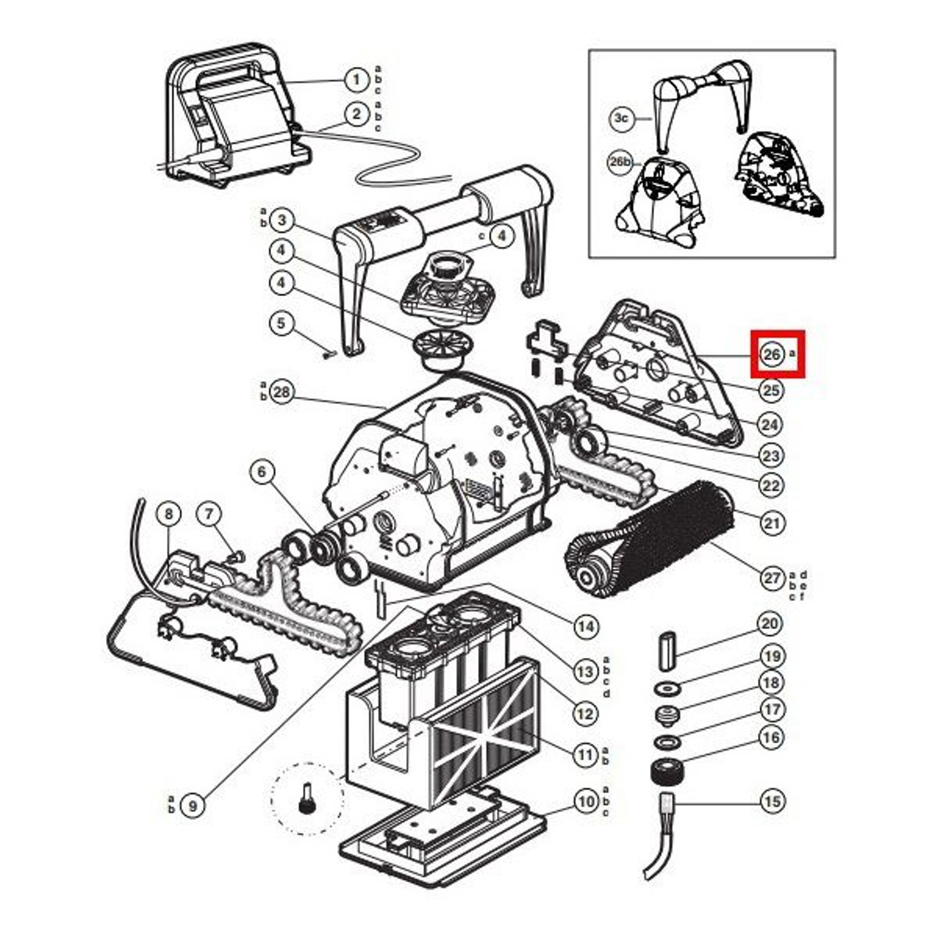 Боковая крышка RCX13200 к пылесосам Hayward модели TigerShark, TigerShark QC, Артикул: 17963, Для водных пылесосов