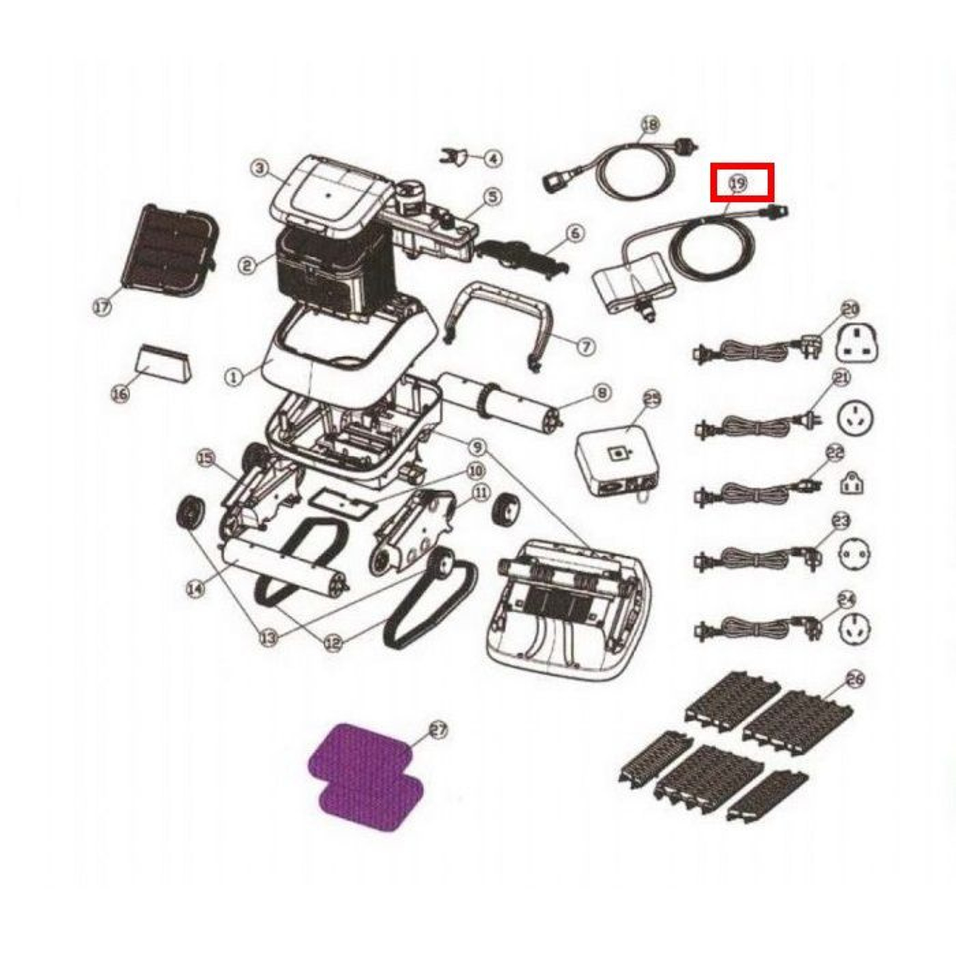 Плавающий шнур для 7310 Black Pearl, длиной 13 м, Артикул: 20725, Для водных пылесосов