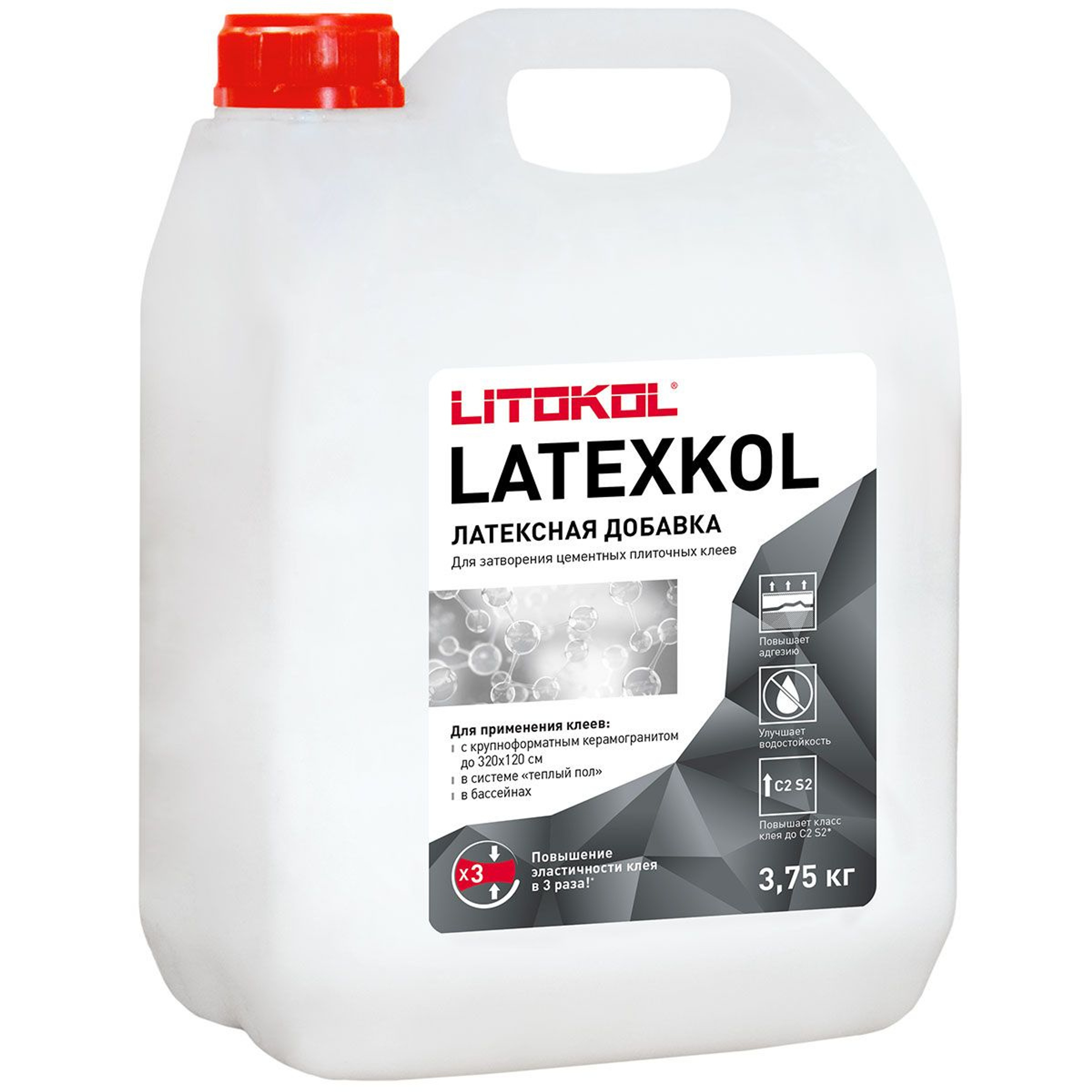 Добавка к клею латексная LATEXKOL-м белая (канистра) 3,75 кг, Артикул: 17468, Строительные смеси
