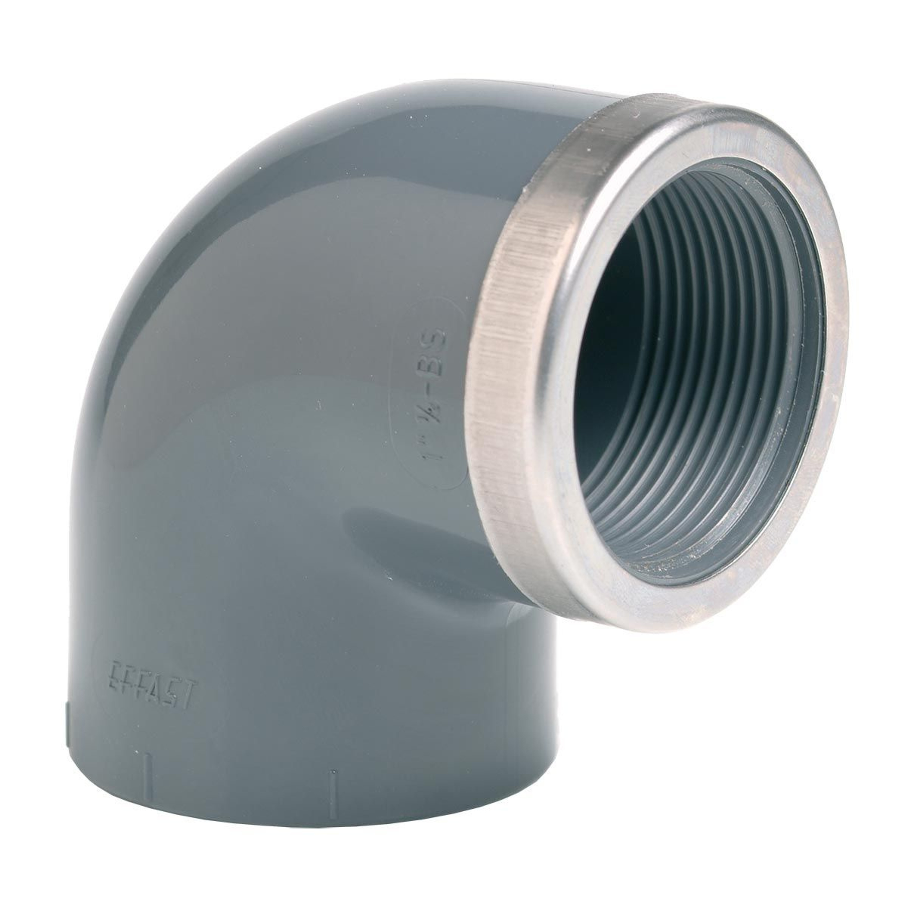 Угол 90° c металлическим кольцом EFFAST d40x1-1/4" (RGRGOR040E), Артикул: 19109, фитинги ПВХ