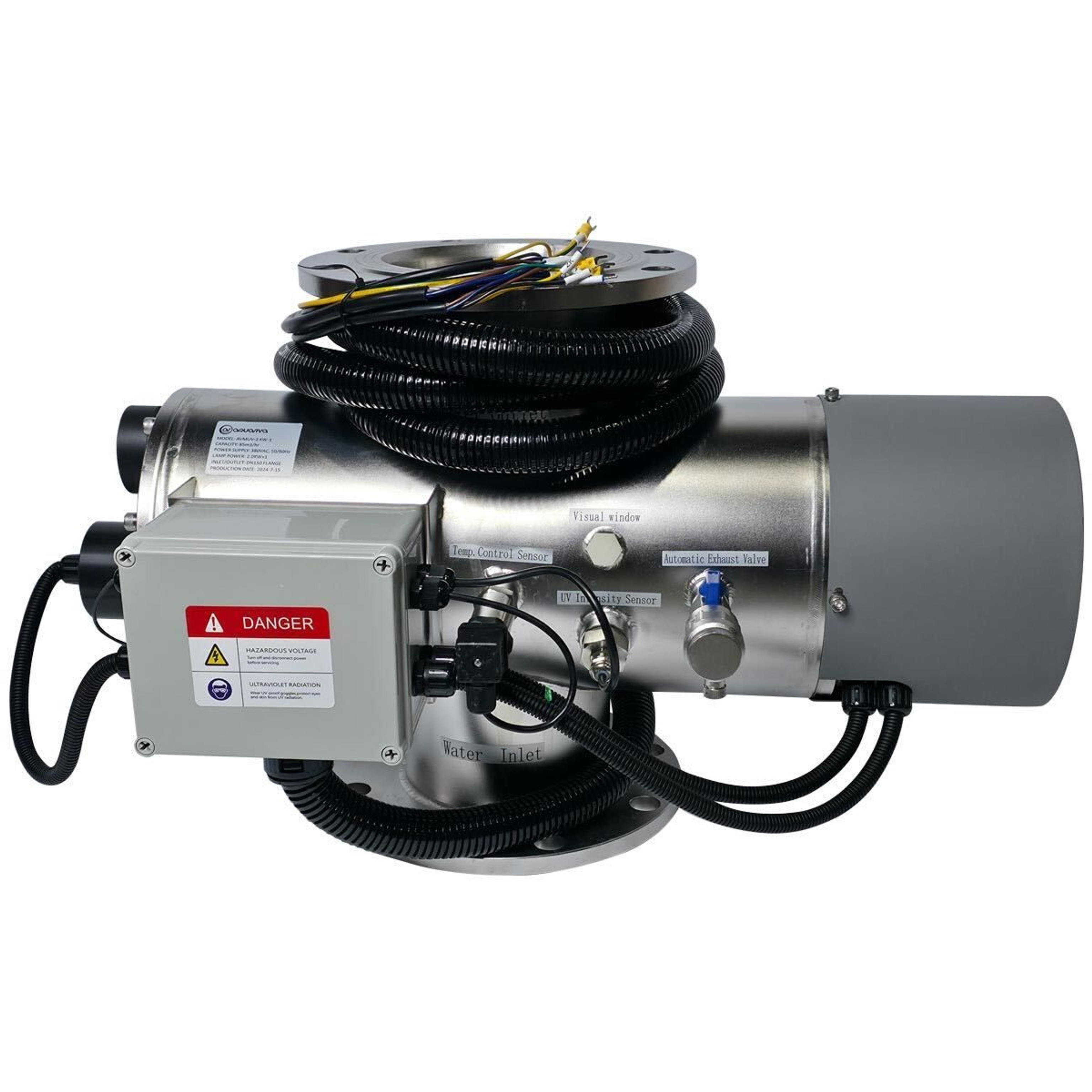 Уф установка AquaViva AVMUV  85, до 85м3, DN150, 2КВт Автоочист, UV дат. , t дат.,сенс.дисп, Артикул: 34446, Оборудование для бассейнов