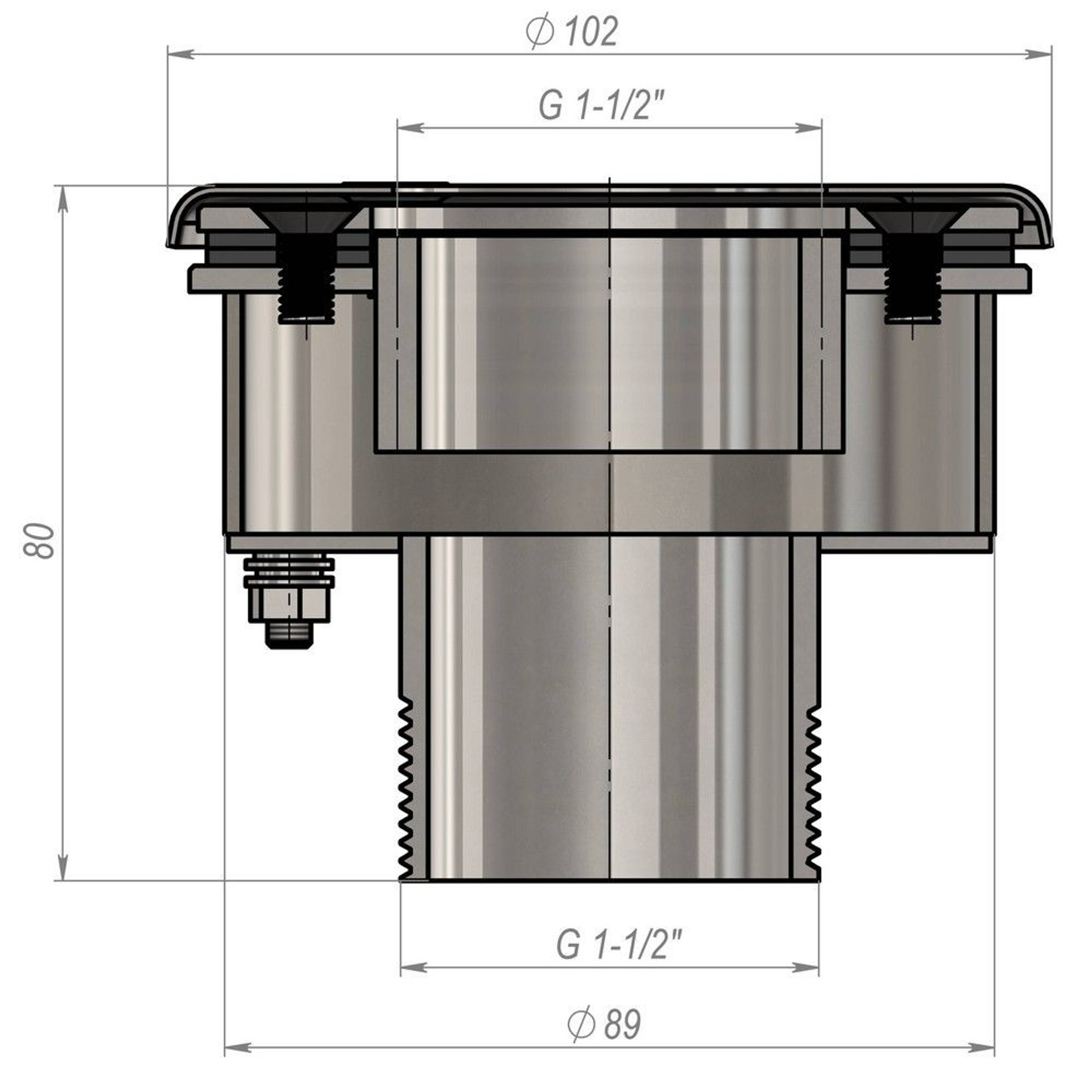 Форсунка пылесосная под лайнер Aquaviva 1.5", AISI 304, Артикул: 29779, Закладные для бассейна