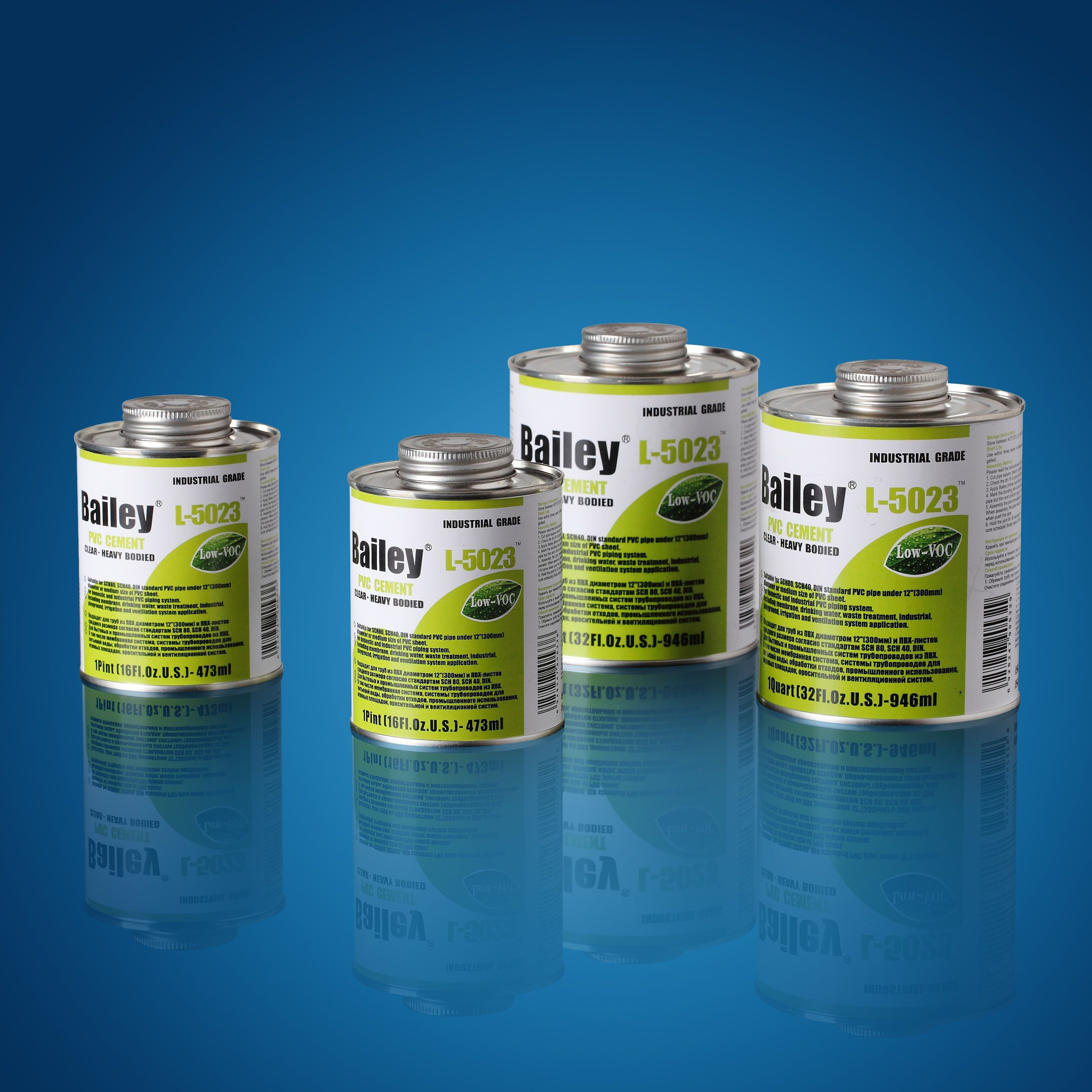 Клей L-5023HV (946ml) Bailey для ПВХ труб большого диаметра, увеличенная вязкость (аналог Tangit), Артикул: 34297, Клей и праймер для ПВХ