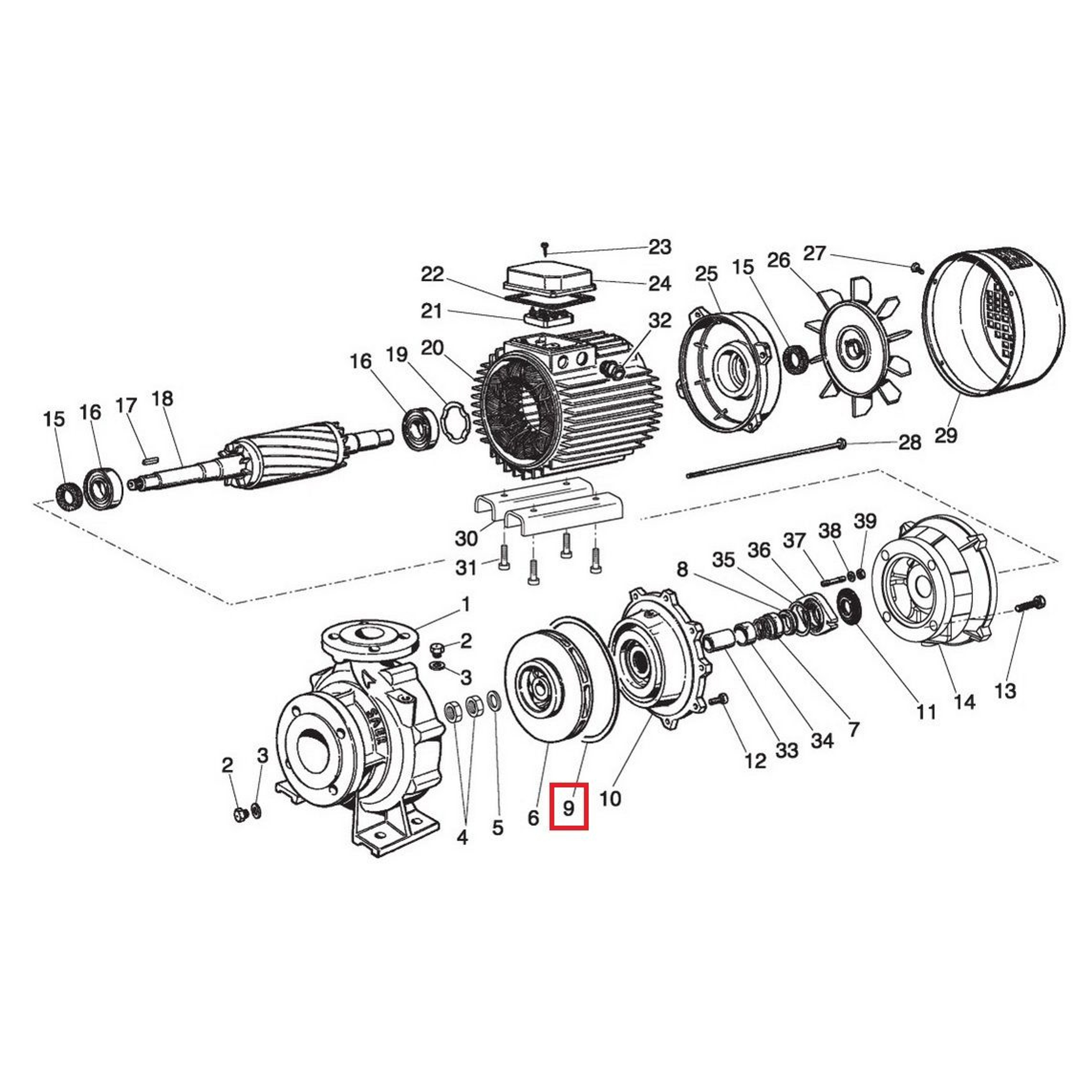 Прокладка для насосов Saer IR4P80-315C Cast Iron (54760152), Артикул: 24132, Для насосов