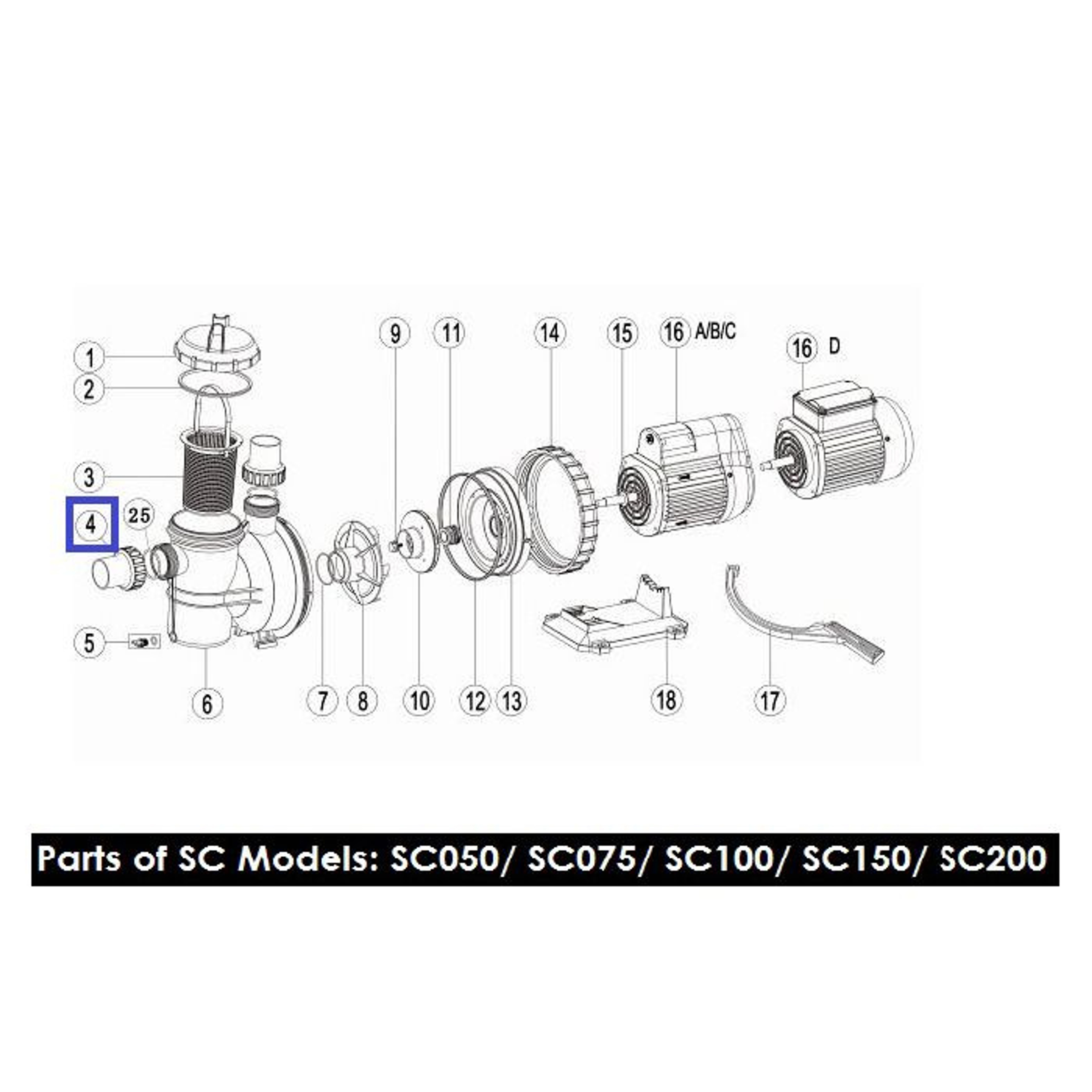 Муфта накидная для насосов AquaViva серии SC, SS, ST, SD, Артикул: 11847, Для насосов