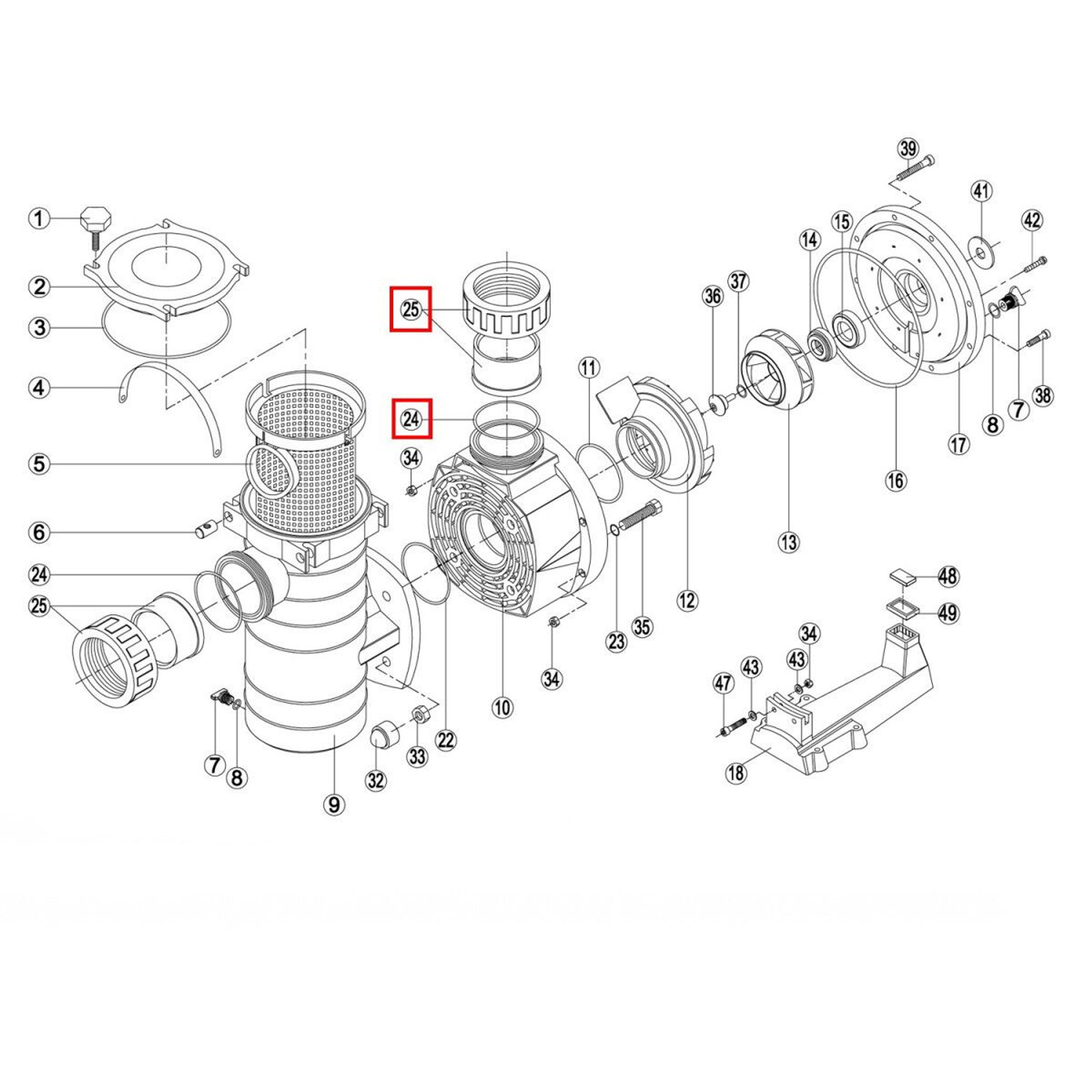Уплотнительная резинка для насосов KAN Kripsol BC/BCP500-1250/BCG/BCPG (RBH0015.02R), Артикул: 15229, Для насосов