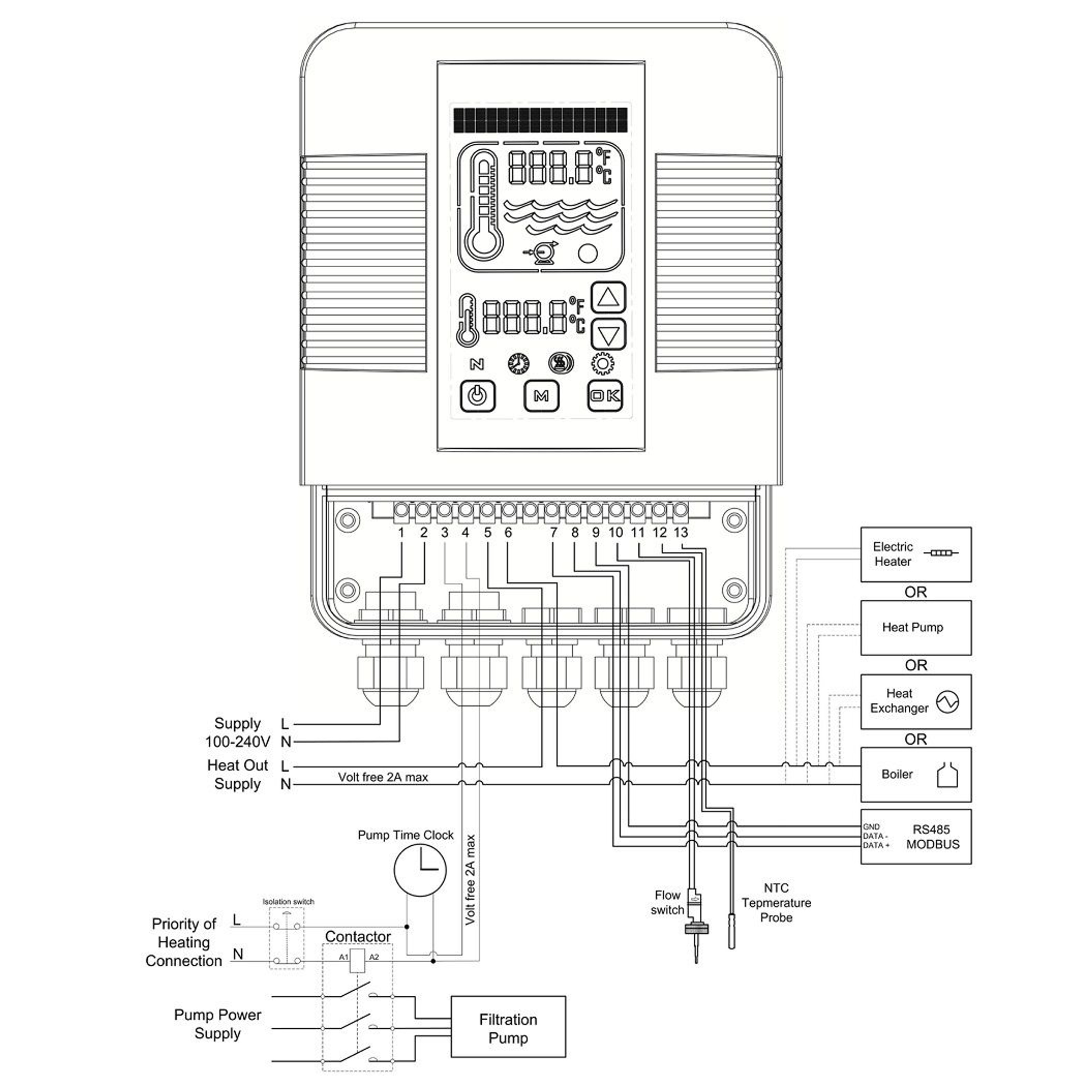 Цифровой контроллер Elecro Heatsmart Plus теплообменника G2\SST + датчик потока и температуры, Артикул: 17160, Станции контроля и управления
