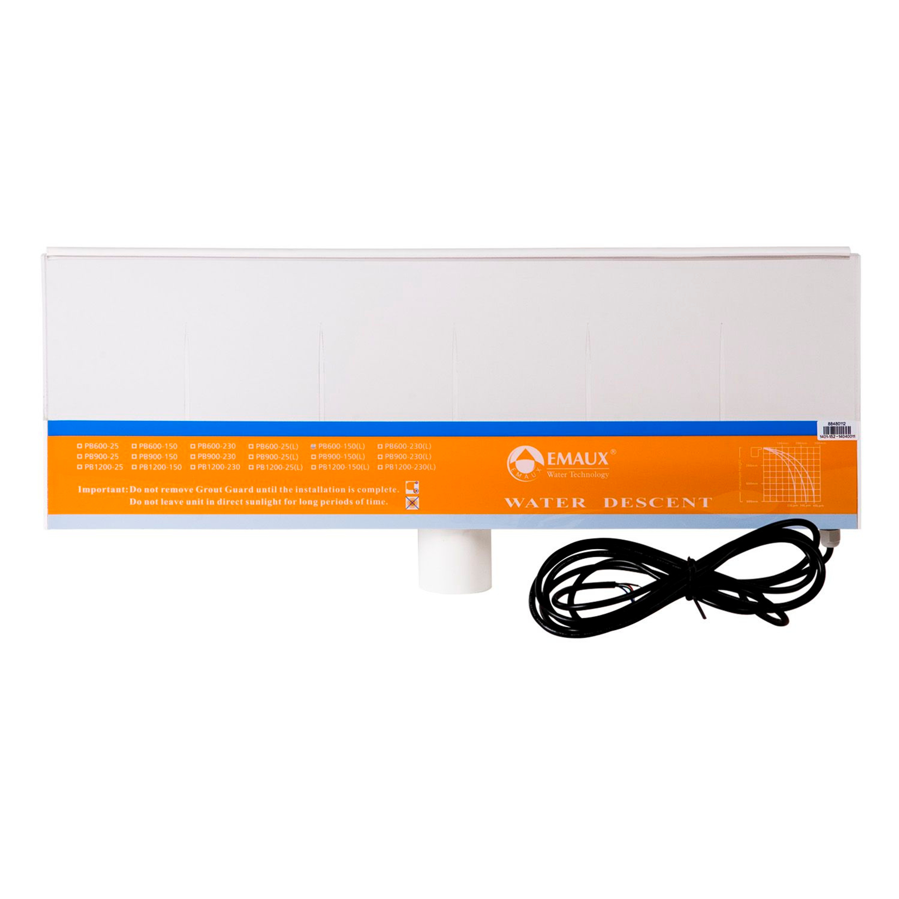 Стеновой водопад Aquaviva PB 300-150(L) с LED подсветкой (306х263х76 мм), Артикул: 7341, Водопады для бассейнов