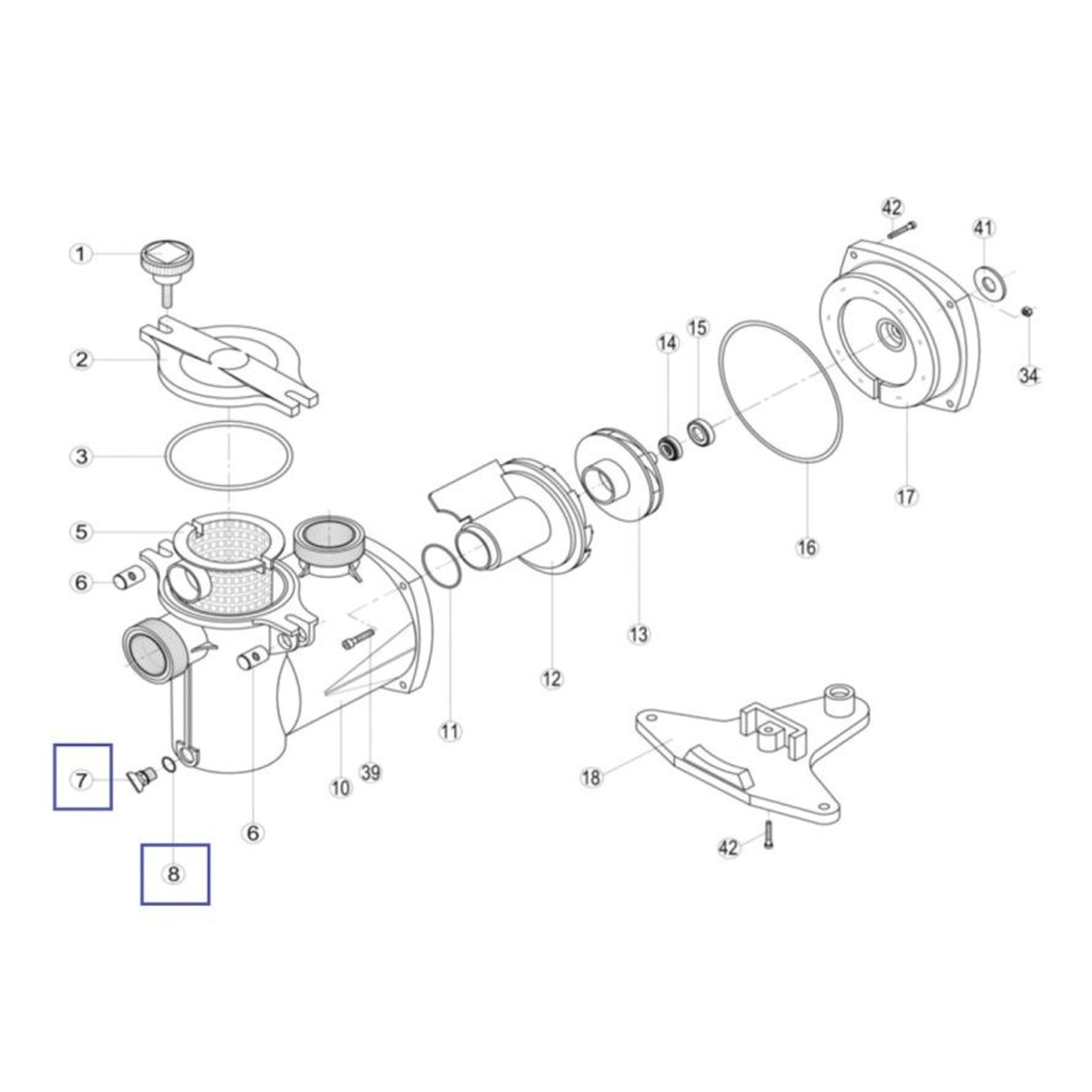 Сливная заглушка насоса OK,NK,KS,KAP Kripsol RKS195.A/ RPUM0007.00R/RBH0000.00R, Артикул: 15214, Для насосов