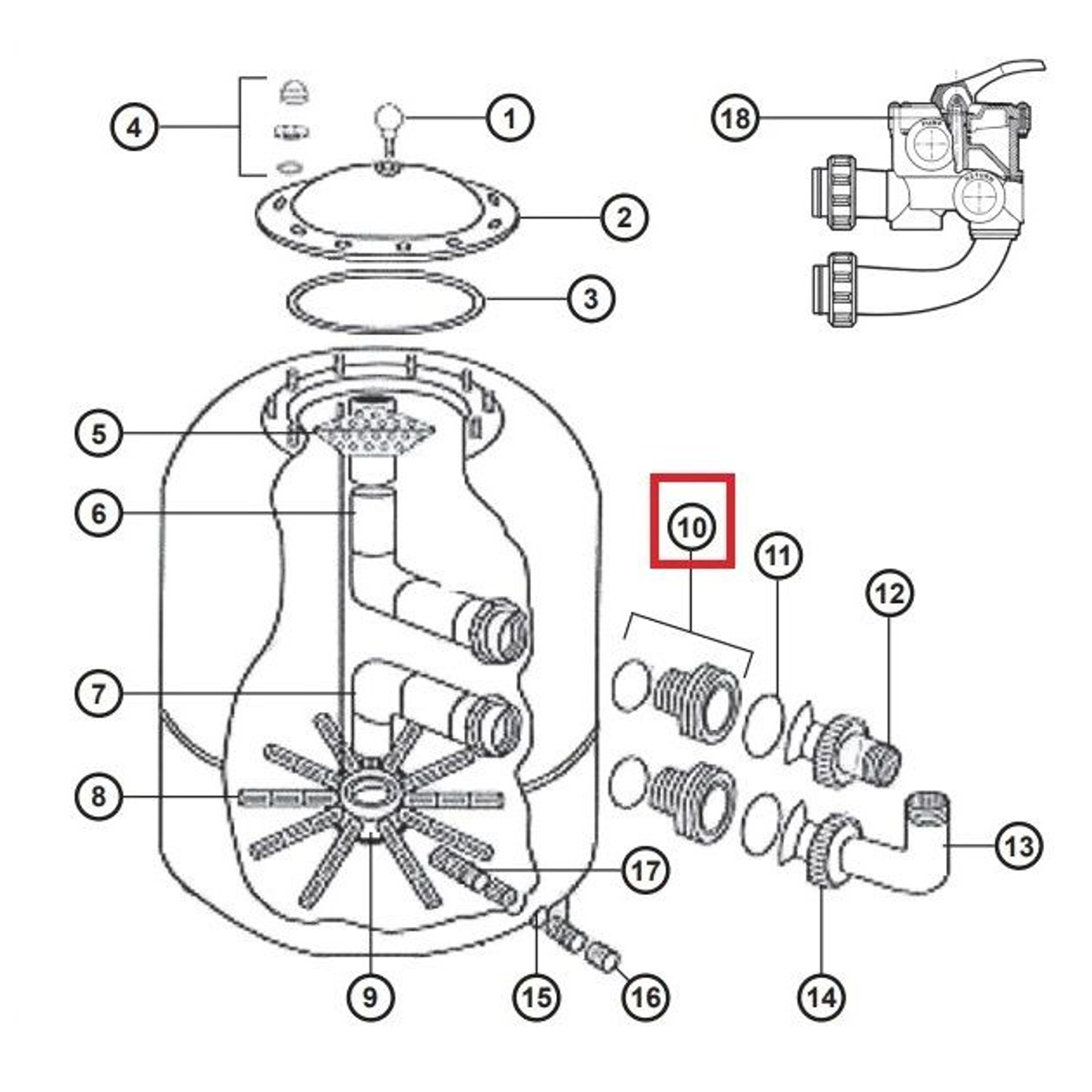 Муфта для фильтров Hayward NC (D500-600) NCX12014, Артикул: 18322, Для фильтров и фильтрационных установок
