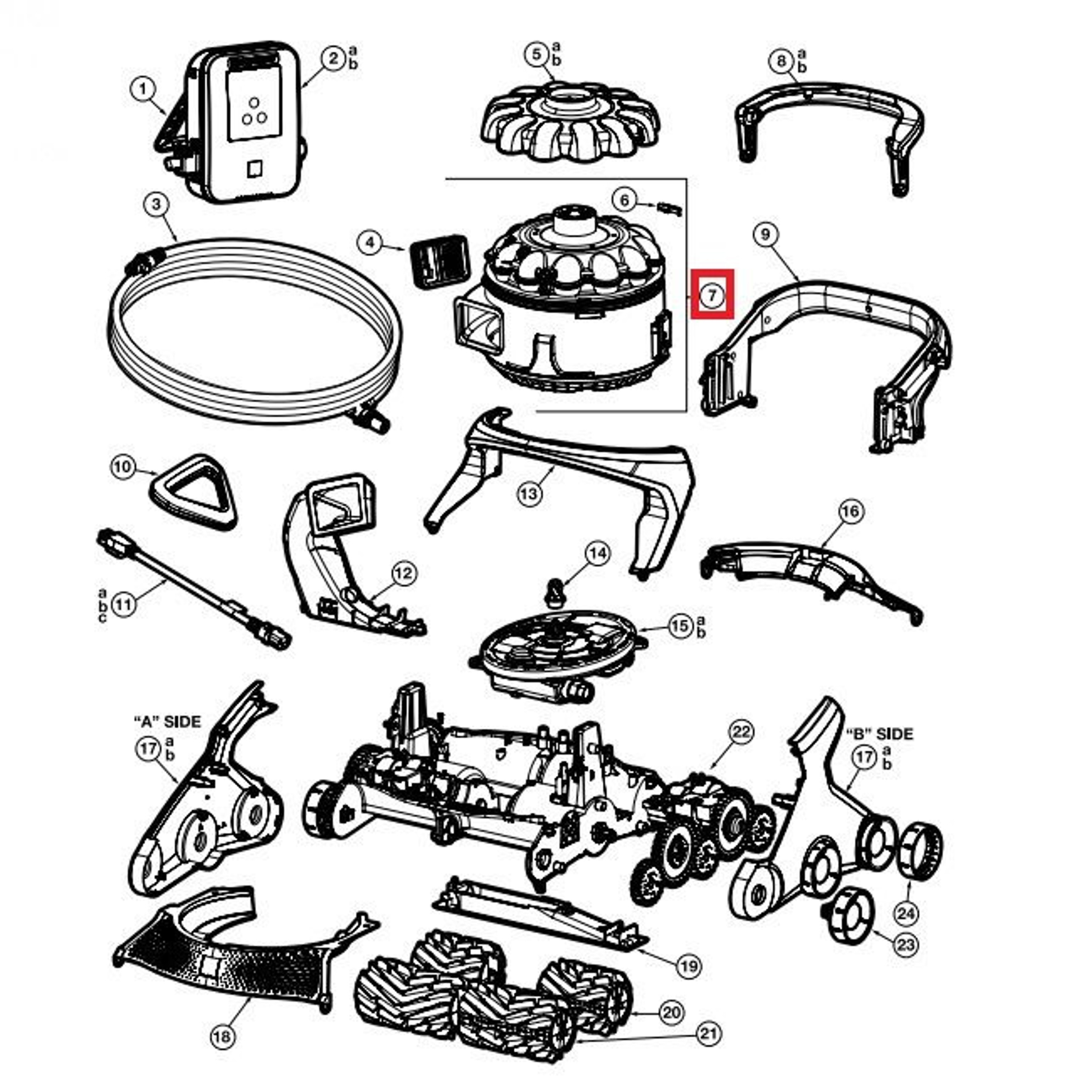 Комплект Cyclone для робота-пылесоса Hayward AquaVac 600/650 (RCX361140KIT234), Артикул: 24484, Для водных пылесосов