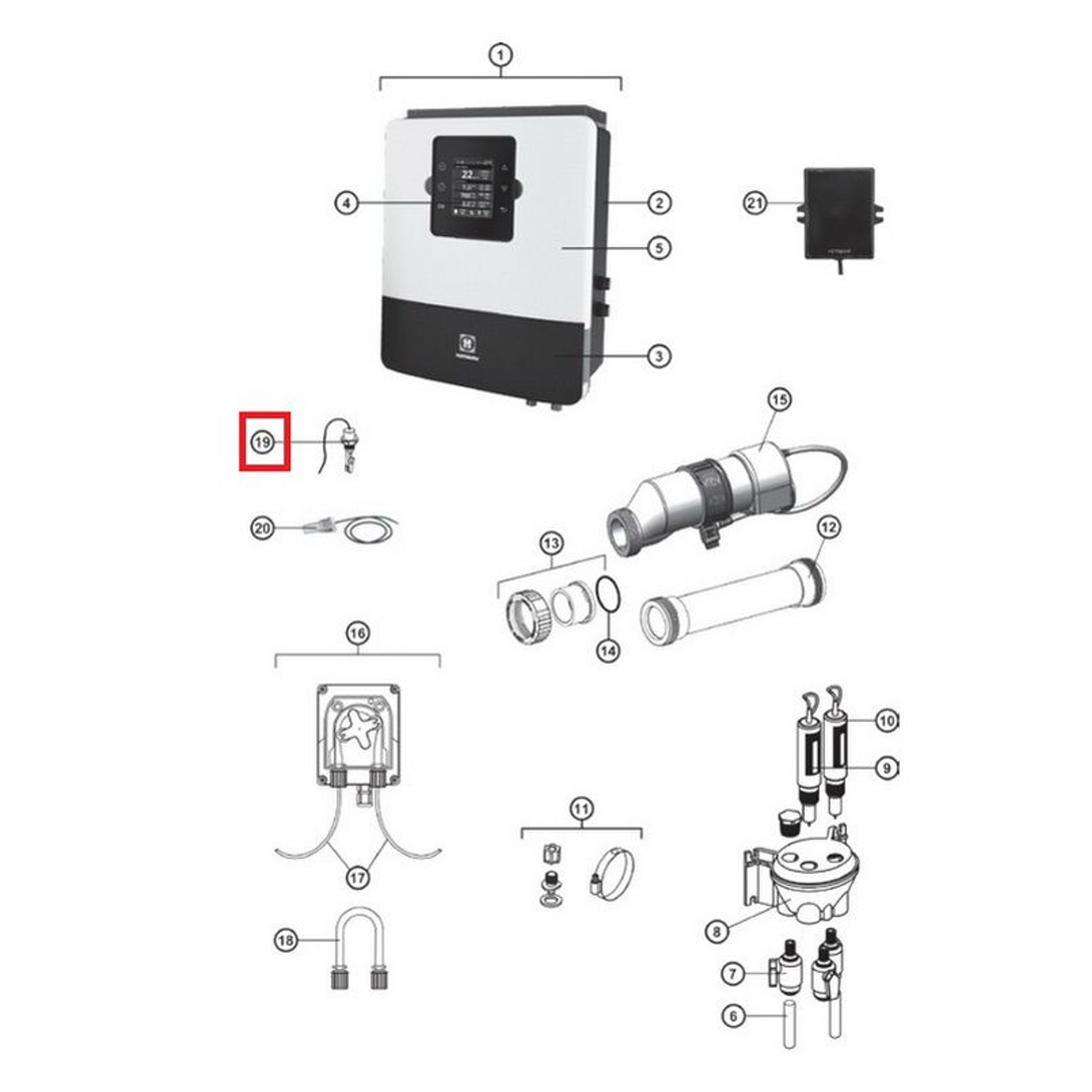 Датчик протока Hayward Aquarite Pro / Powersalt (GLX-FLO-RP), Артикул: 20885, Для дезинфицирующего оборудования