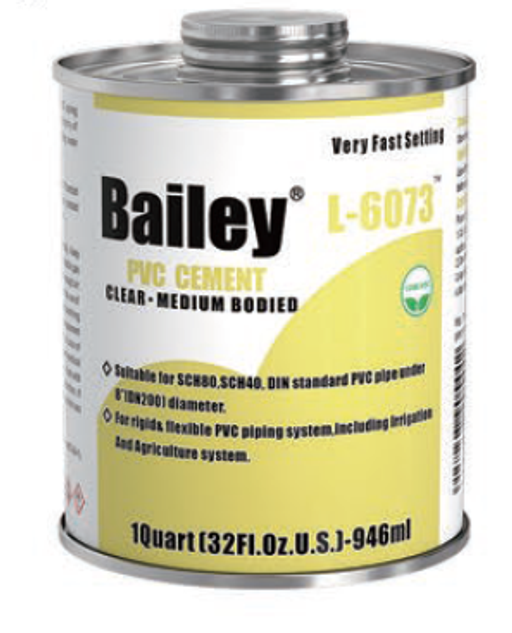 Клей L-6073  (946ml) Bailey для ПВХ труб, Артикул: 34298, Клей и праймер для ПВХ