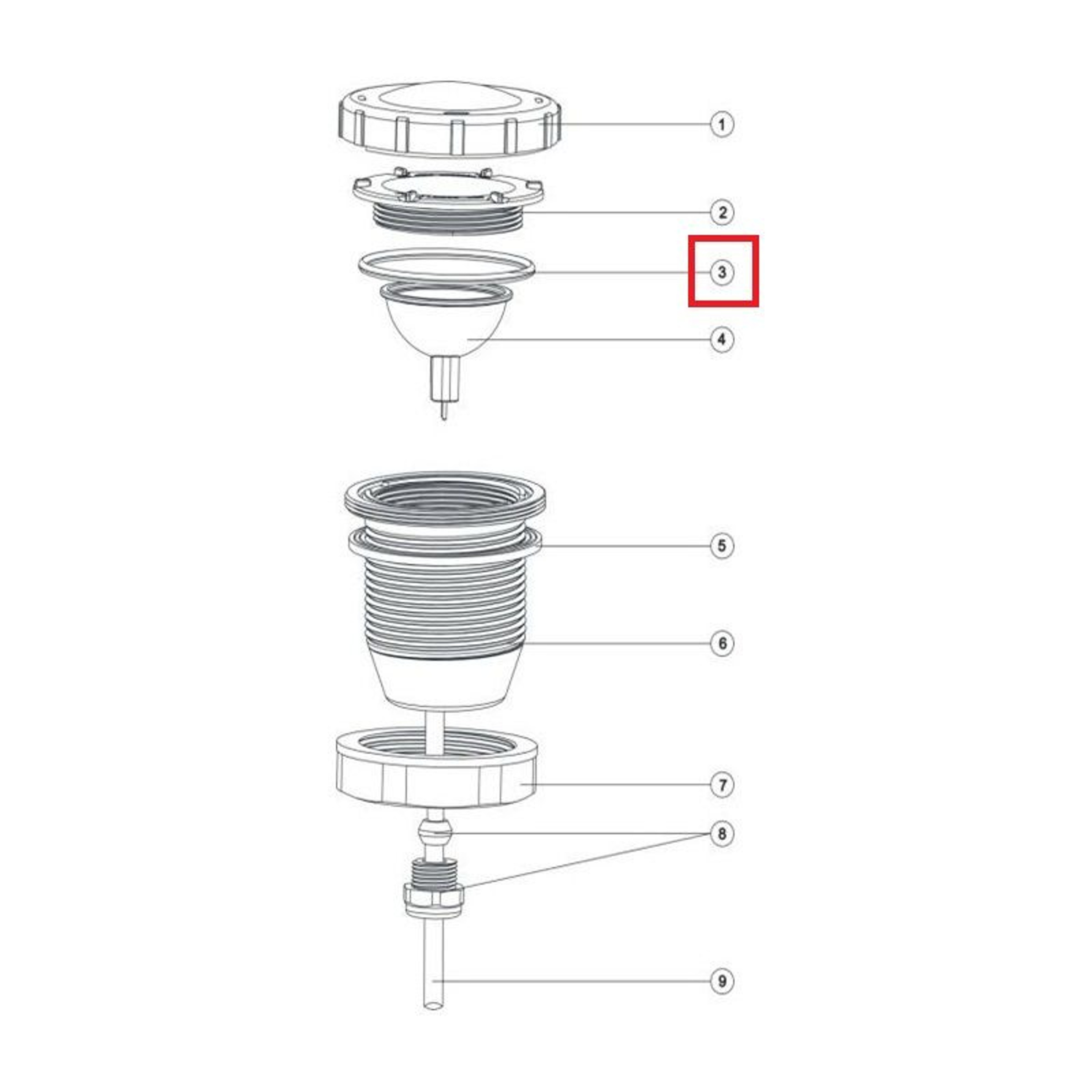 Уплотнительное кольцо прожектора Aquaviva LED/UL-50, Артикул: 11881, Для прожекторов и осветительного оборудования бассейнов