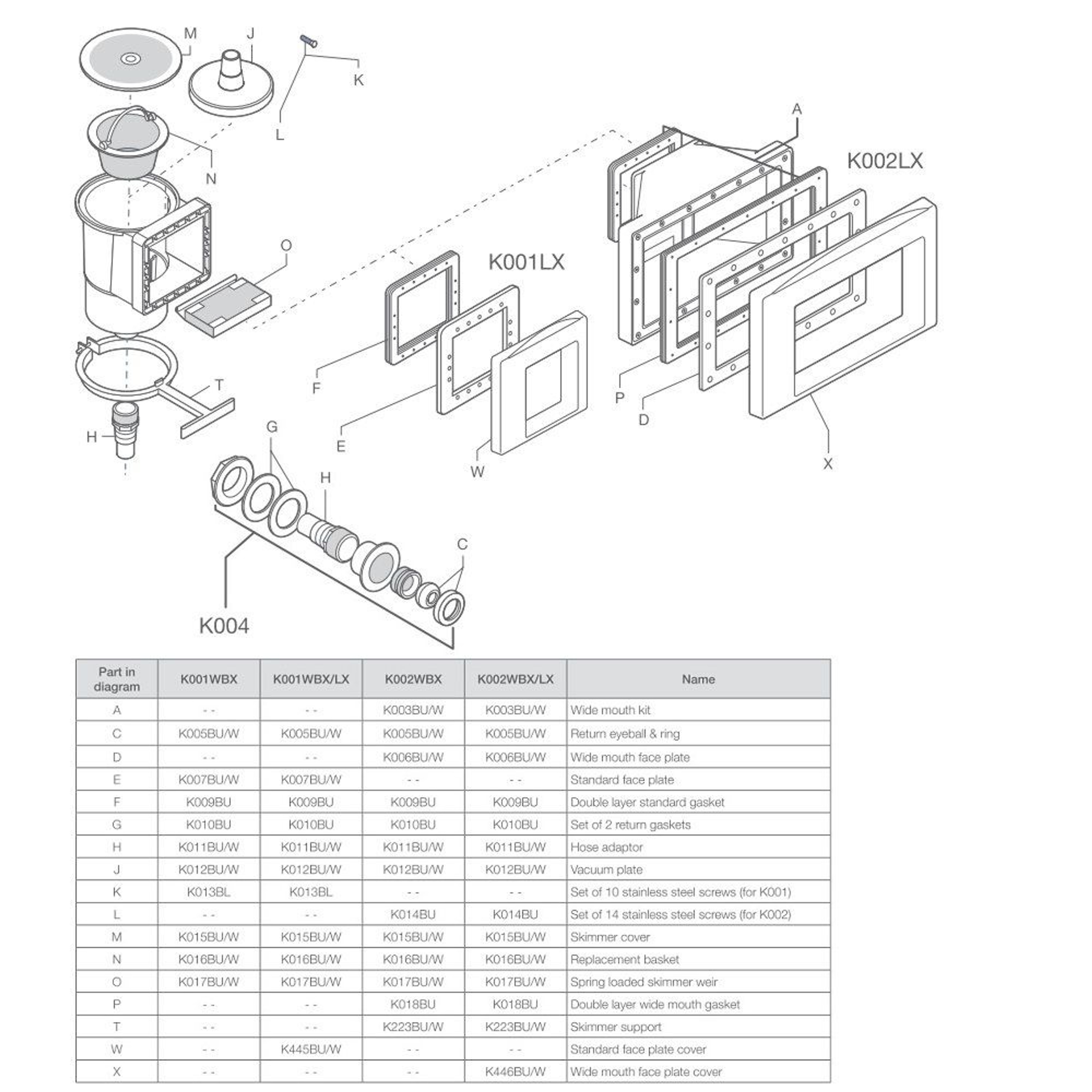 Форсунка Kokido Olimpic K004BU/W (ver2) стеновая (белая), Артикул: 12601, Форсунки