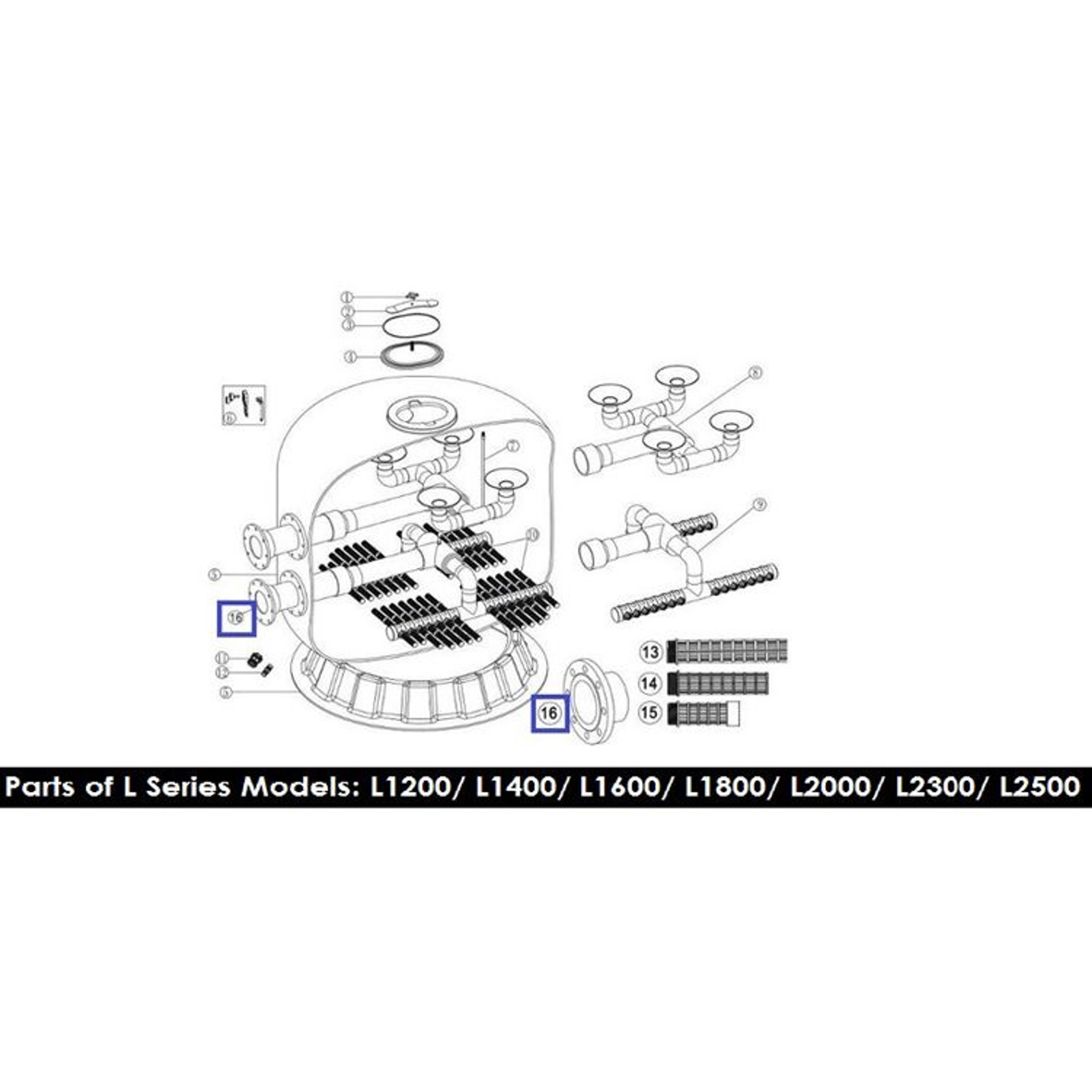 Фланец соединительный для Aquaviva L2300-2500 (1151099), Артикул: 12492, Для фильтров и фильтрационных установок
