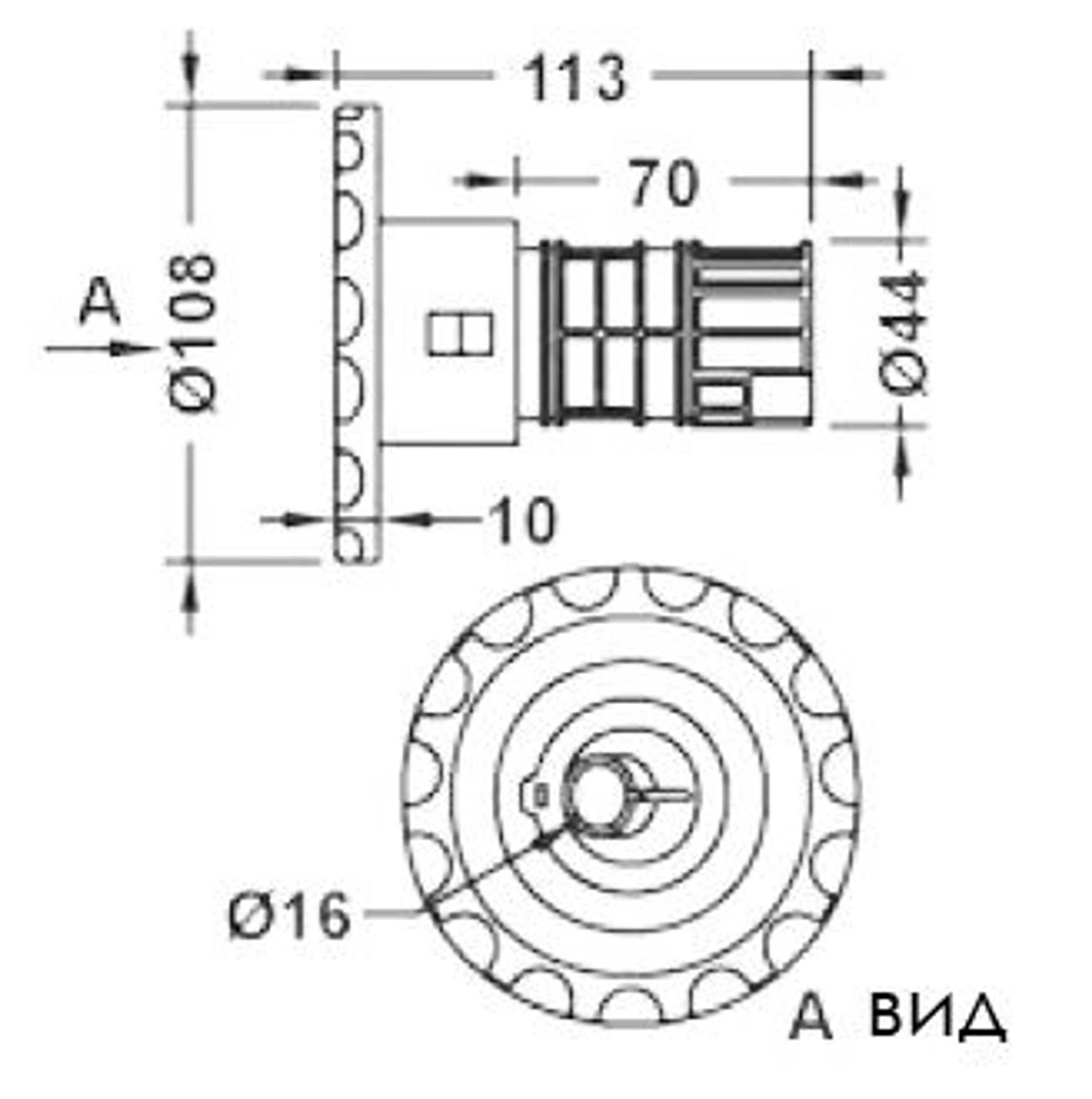 Форсунка Aquaviva гидромассажная с вращением EM0018, Артикул: 4356, Закладные для бассейна