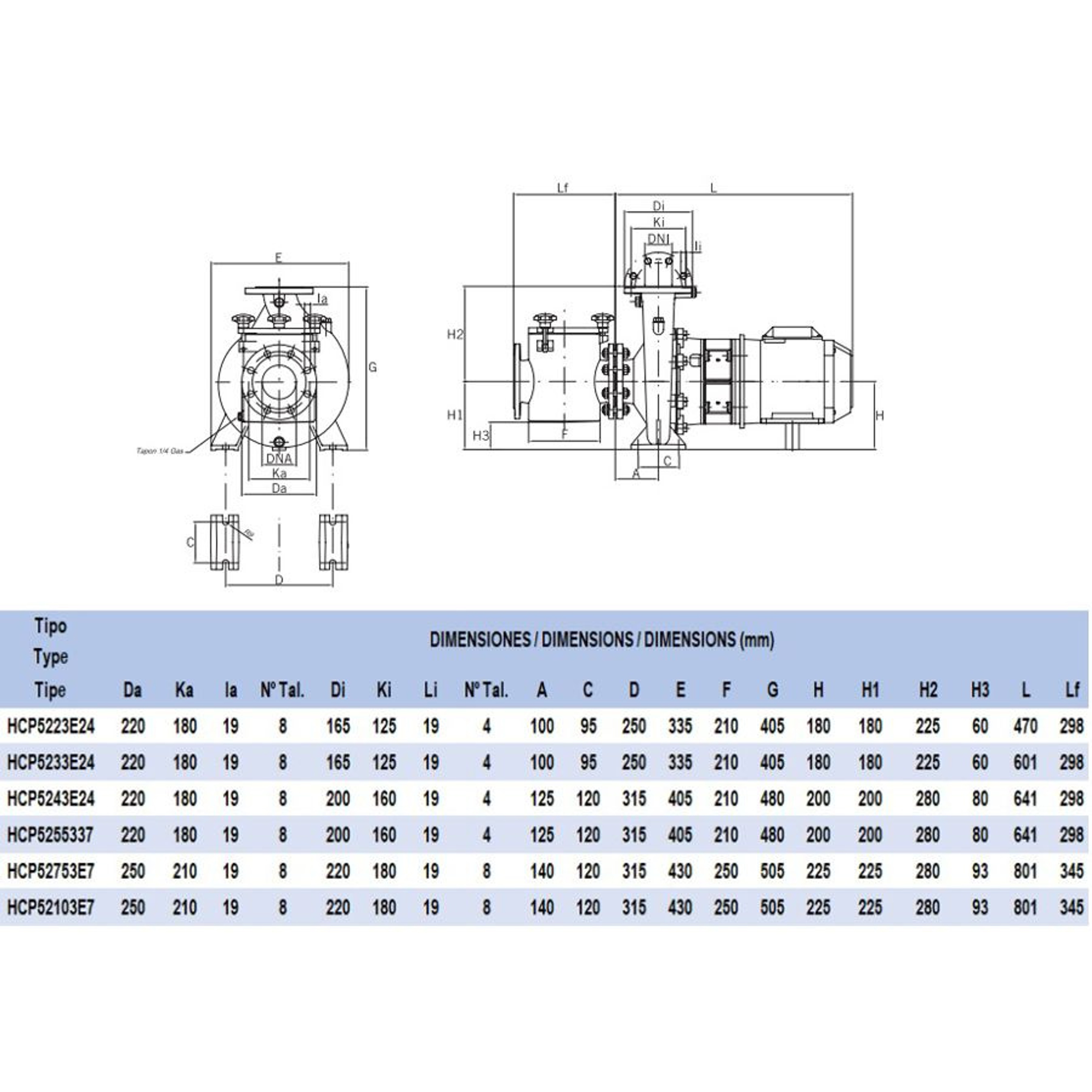 Насос для бассейна Hayward HCP52103E7 (97м³/ч 7.36кВт 380В), Артикул: 21285
