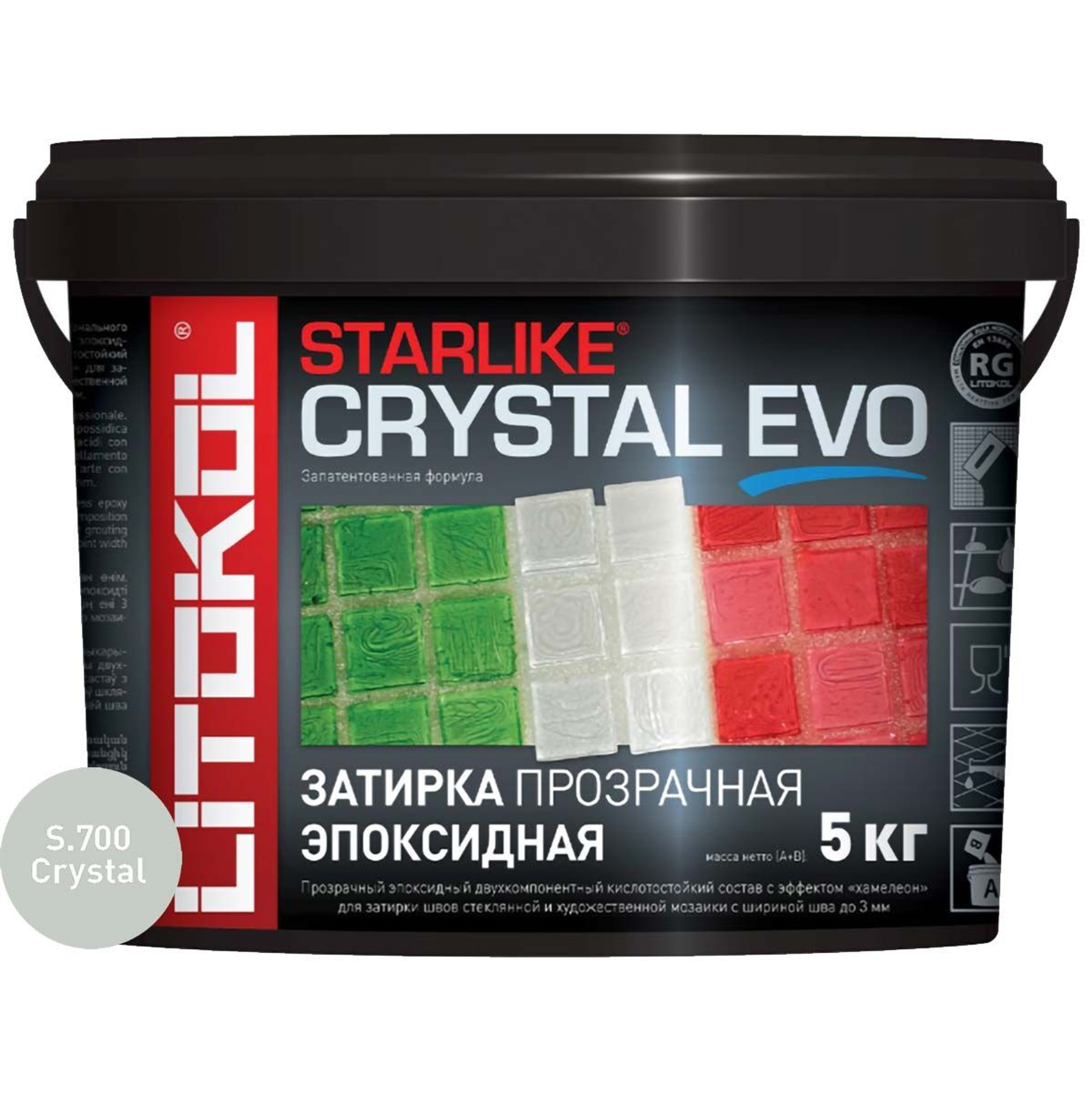 Затирочная смесь Litokol STARLIKE CRYSTAL EVO S.700, 5 кг, Артикул: 27721, Строительные смеси