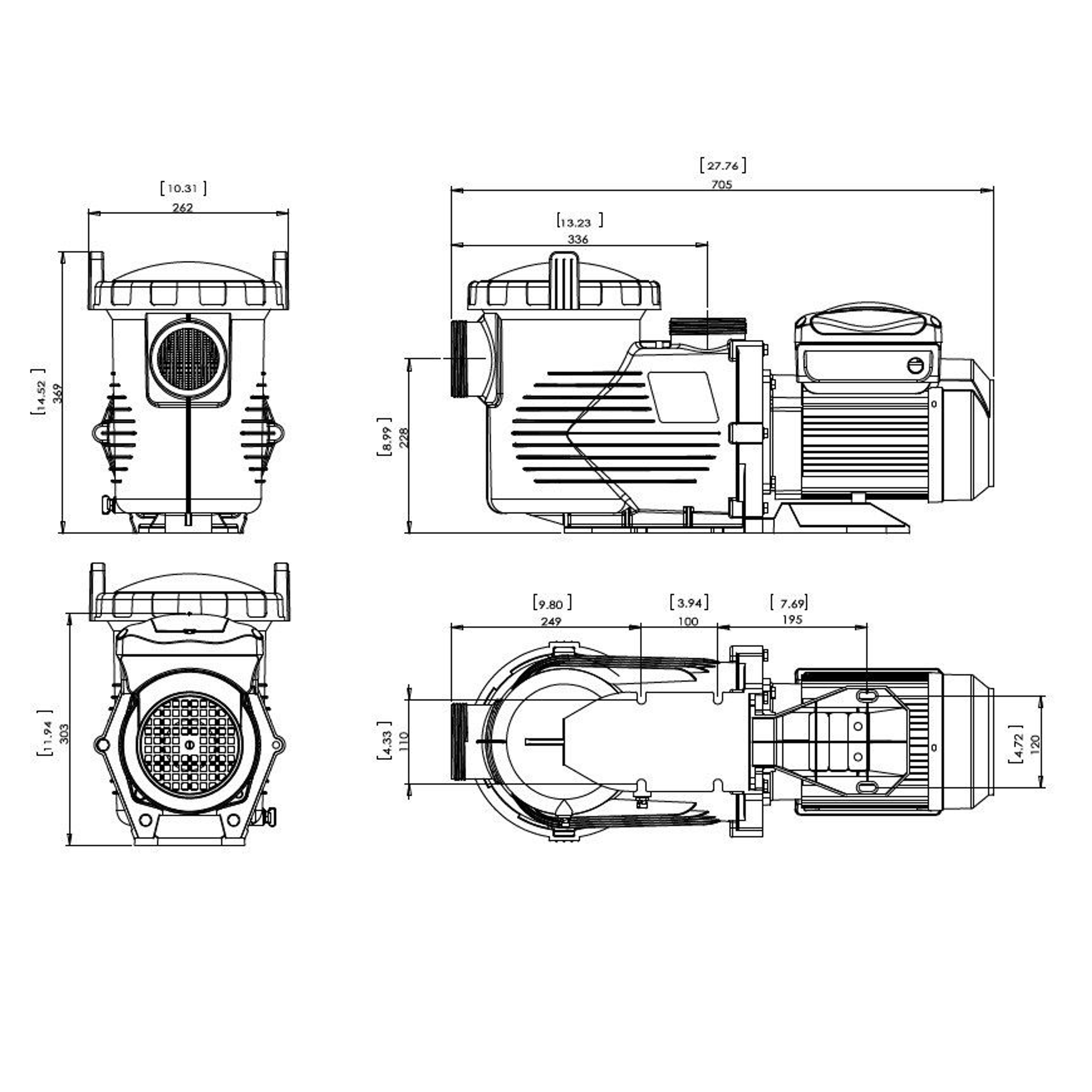 Насос для бассейна Aquaviva EPV300 (34.5м³/ч 2.21кВт 220В), Артикул: 20277