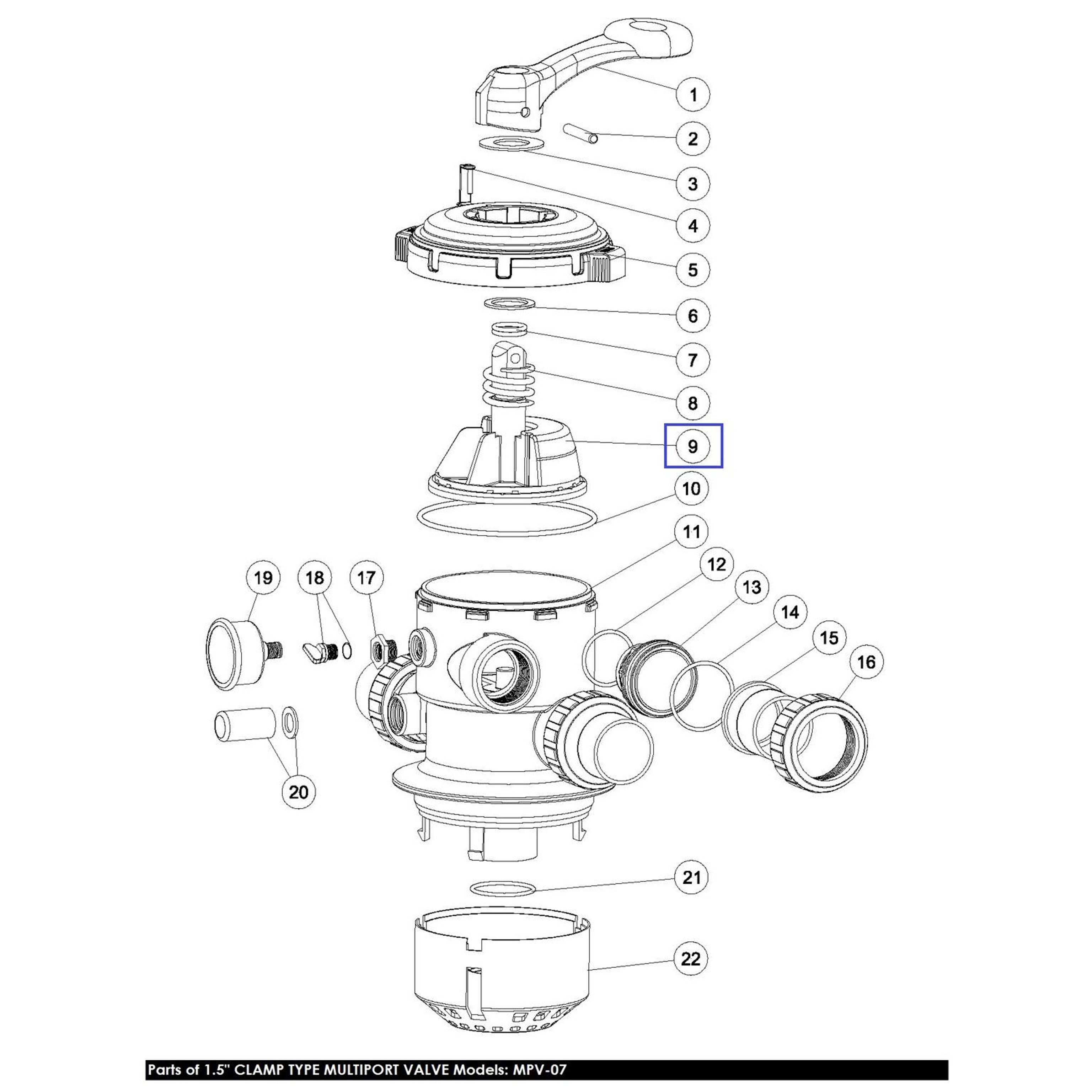 Ротор клапана Aquaviva 1.5"с прокладкой Spider 89280701, Артикул: 18684, Для фильтров и фильтрационных установок