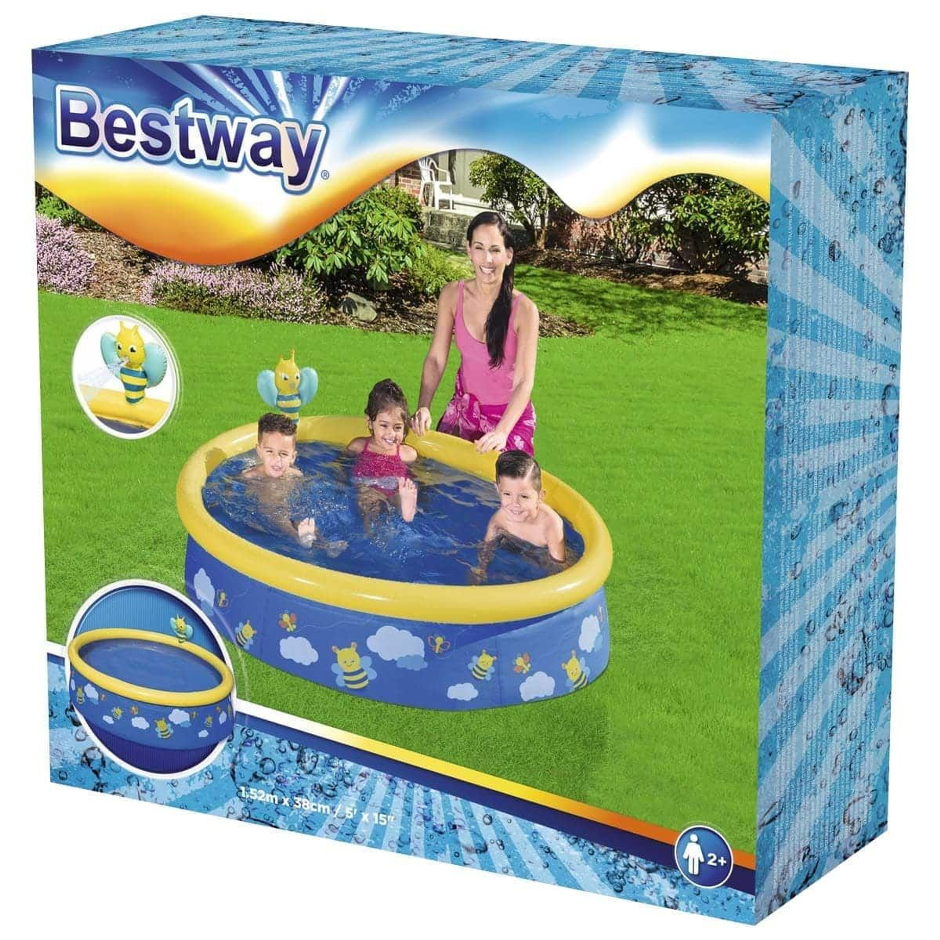 Надувной бассейн Bestway 57326 Пчелки (152x38 см) с разбрызгивателем, Артикул: 25322, Бассейны и СПА