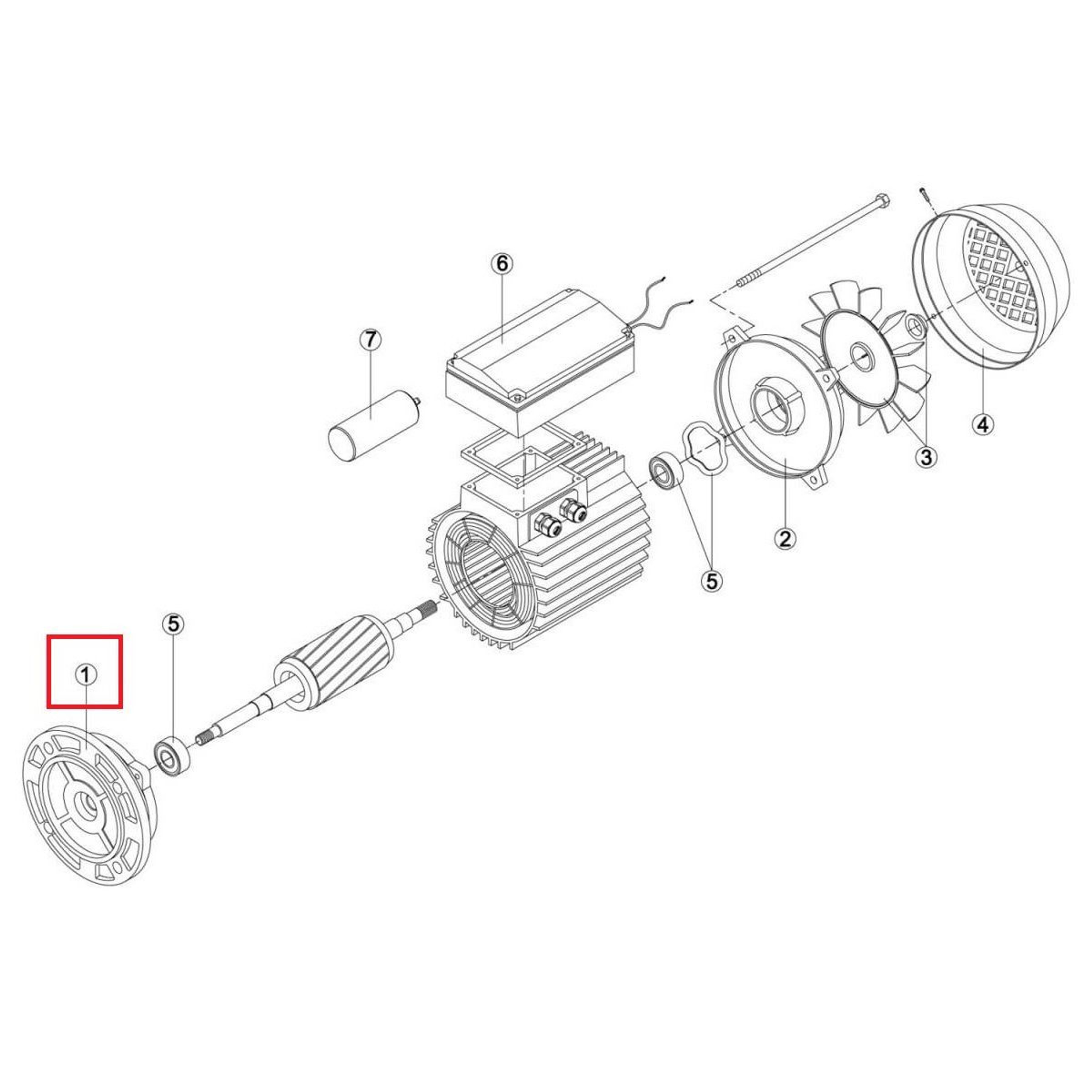 Передний фланец электродвигателя насоса Fiberpool BCP/BC/BCPG/BCG/BTP (MEC 112), Артикул: 16727, Для насосов