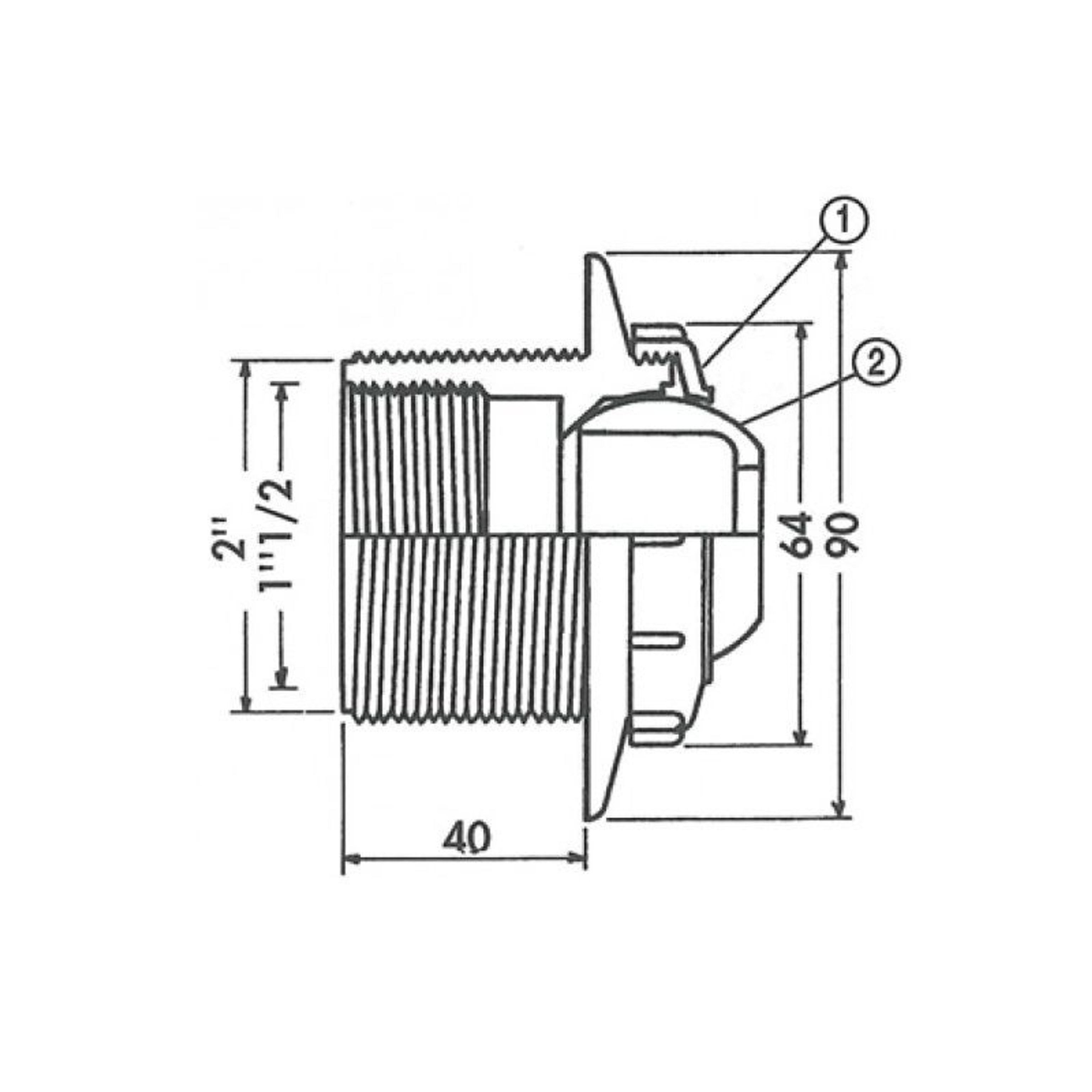 Форсунка стеновая Hayward 3310 2"/1½" под бетон, Артикул: 24463, Форсунки