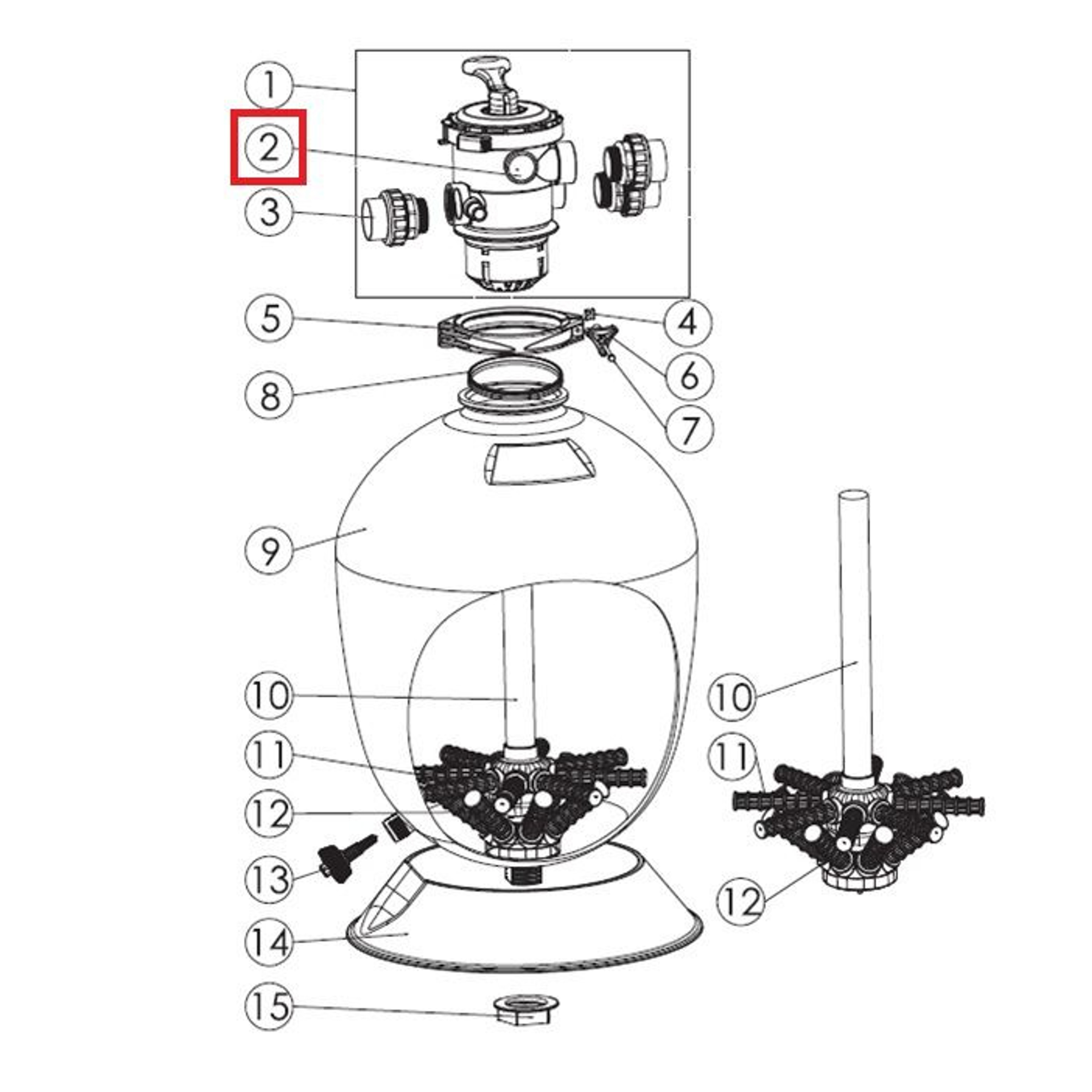 Манометр Aquaviva 100PSI стальной, верхнее, Артикул: 19770, Для фильтров и фильтрационных установок