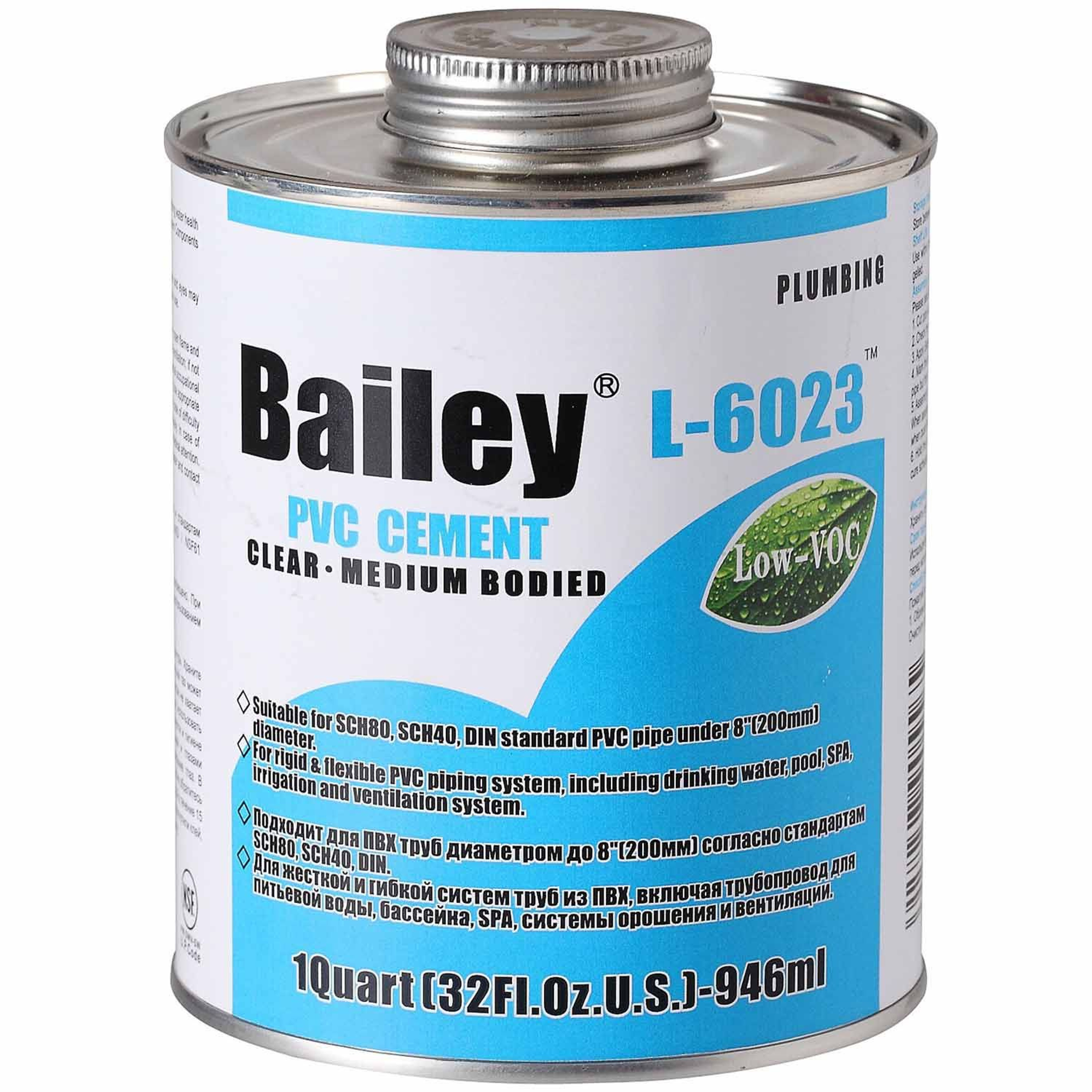 Клей для труб ПВХ Bailey L-6023, Артикул: 18459-18460-19664-19665, Трубопроводные системы ПВХ