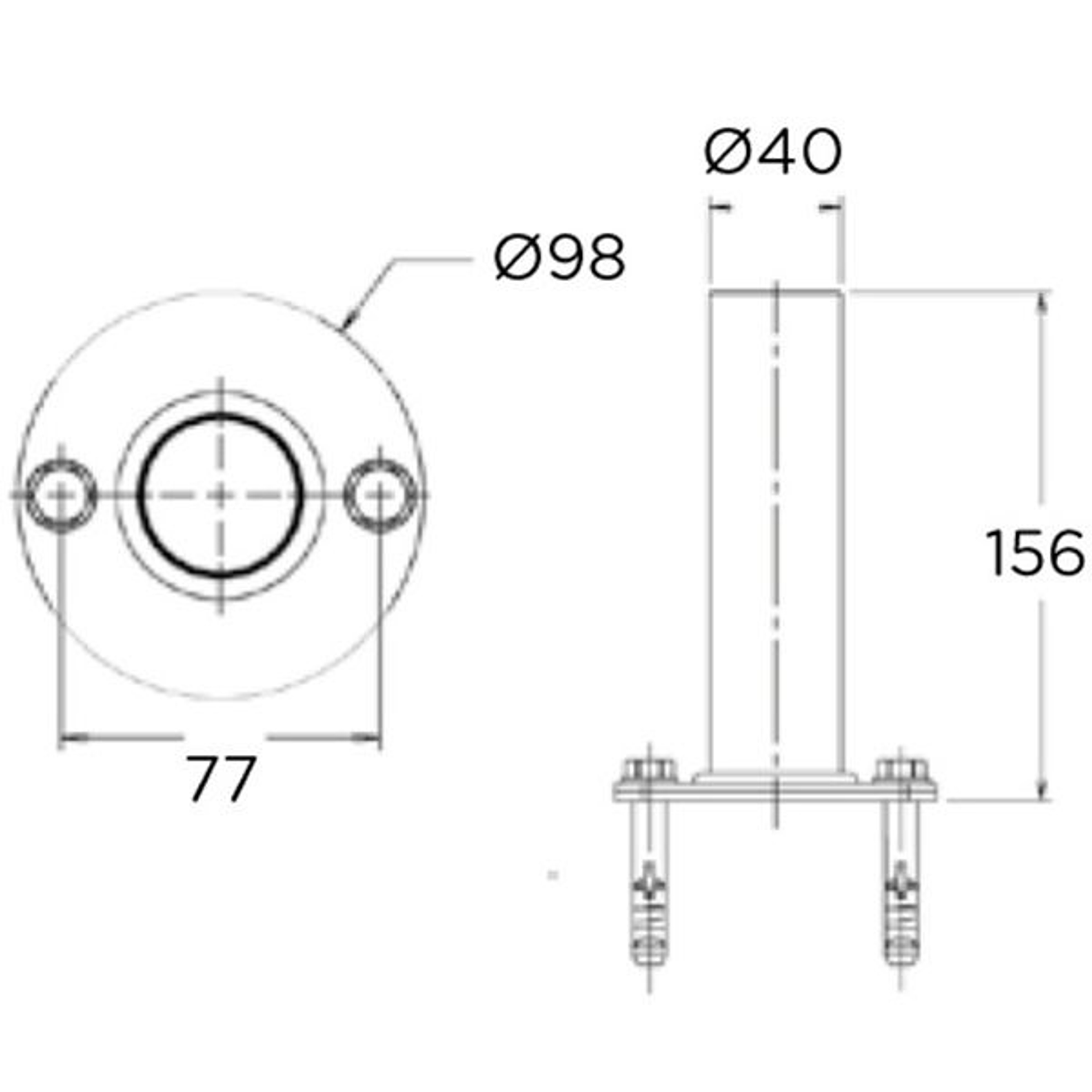 Анкерные фланцы Flexinox для лестниц (43 мм, к-т), Артикул: 6046, Для лестниц и поручней бассейнов