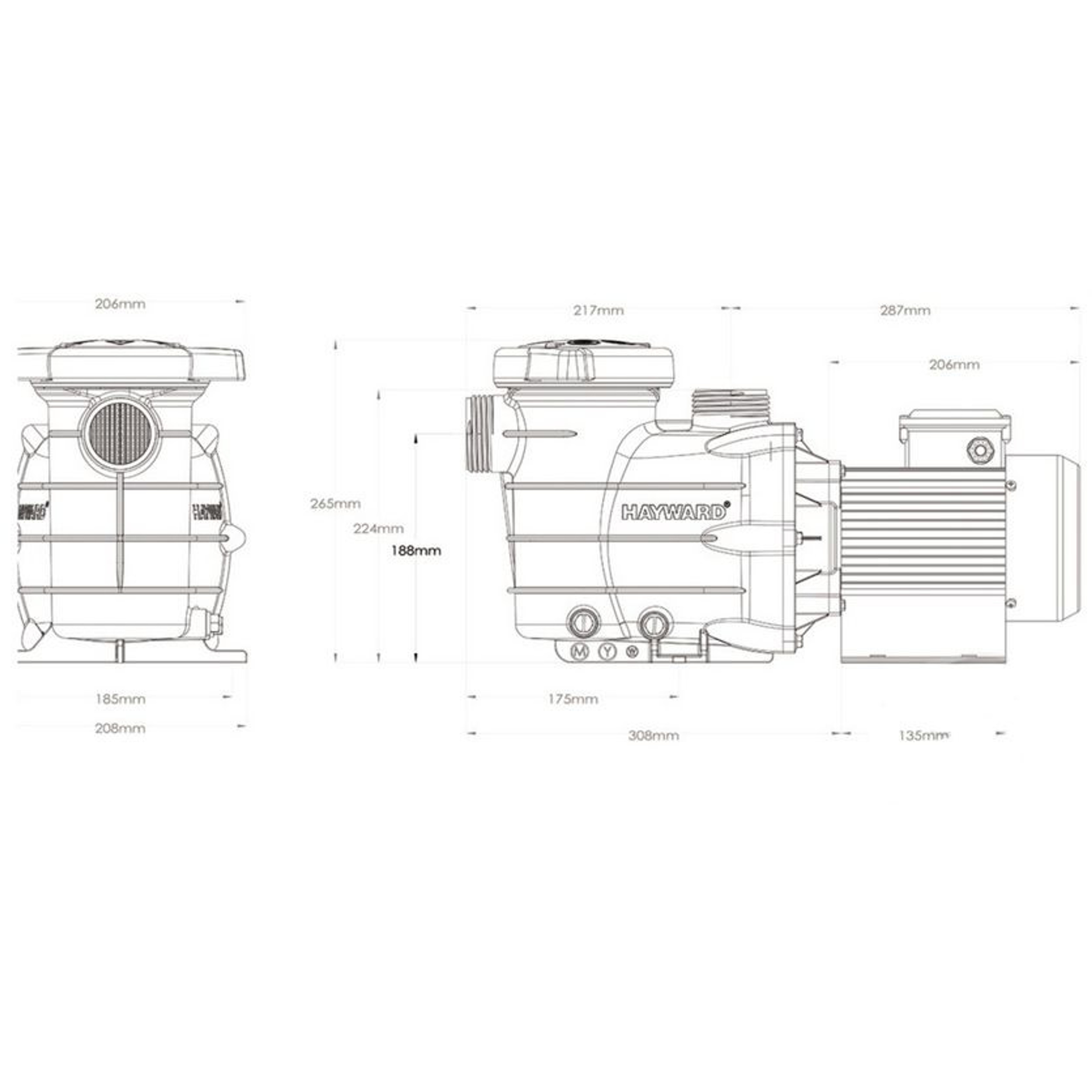 Насос для бассейна Hayward PL 81003 (7.3м³/ч 0.24кВт 220В), Артикул: 15180