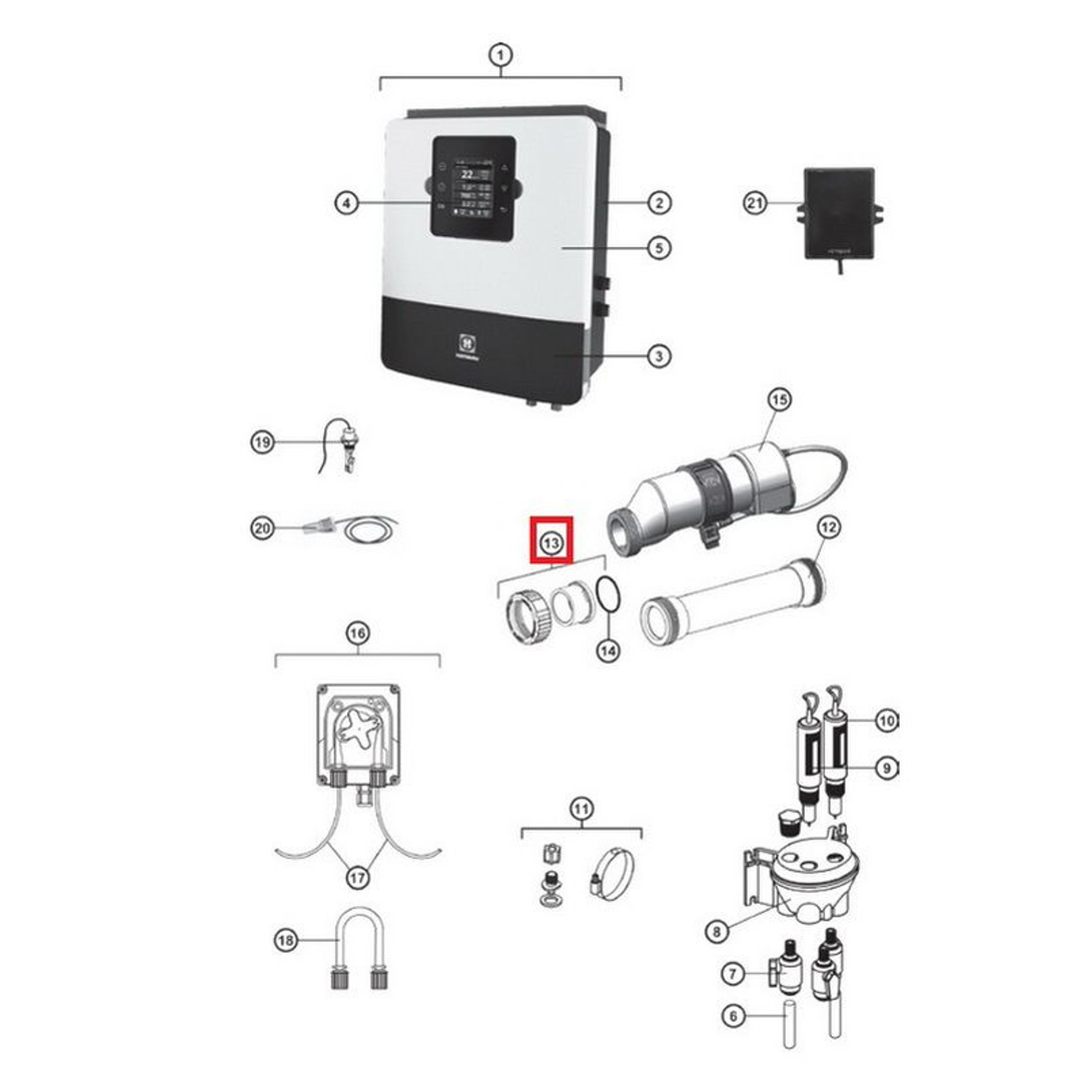 Муфта Hayward для ячейки хлоратора GLX-CELL-UNIONE, Артикул: 20430, Для дезинфицирующего оборудования