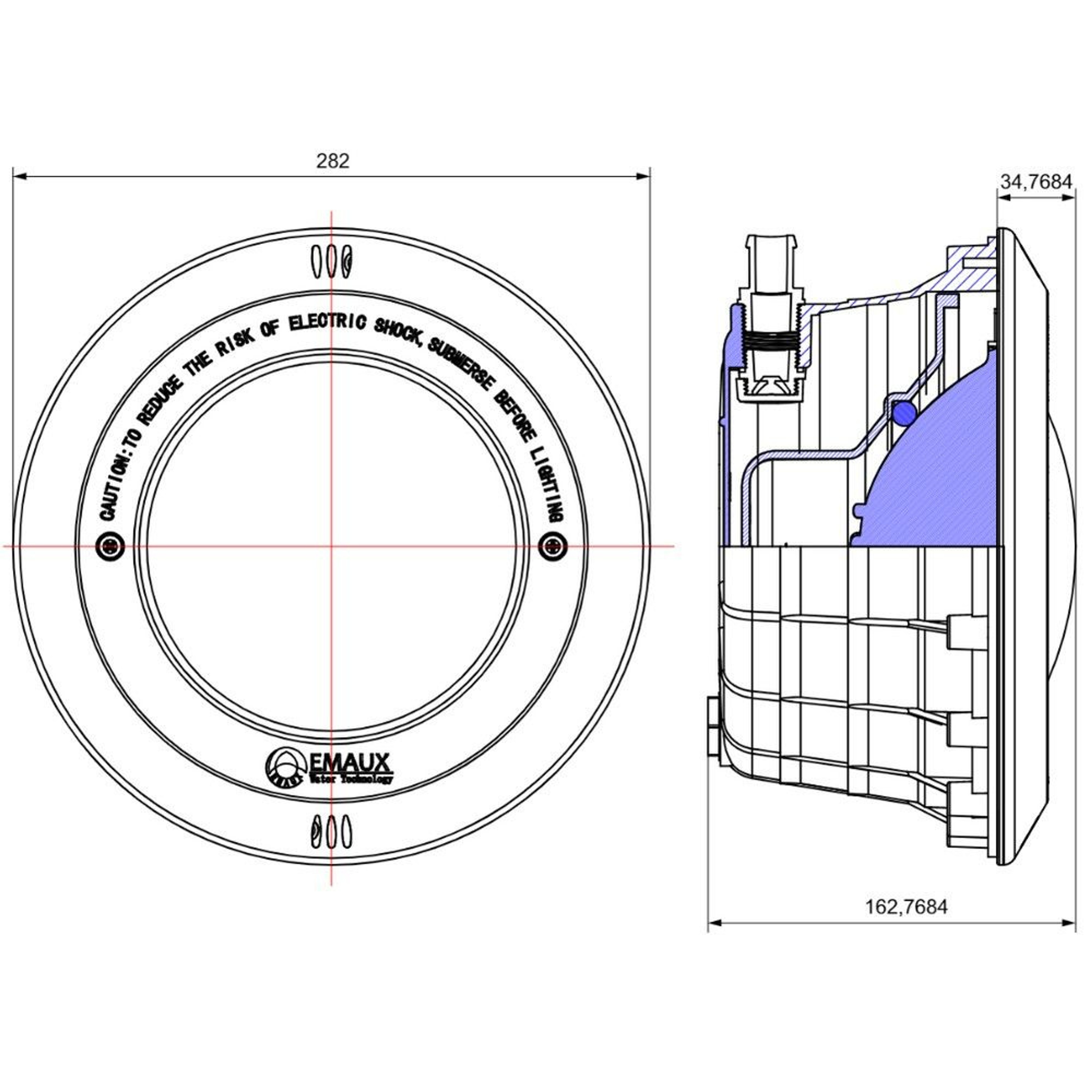 Корпус прожектора Aquaviva PAR56 NP300-S накладка, латунные вставки, Артикул: 23502