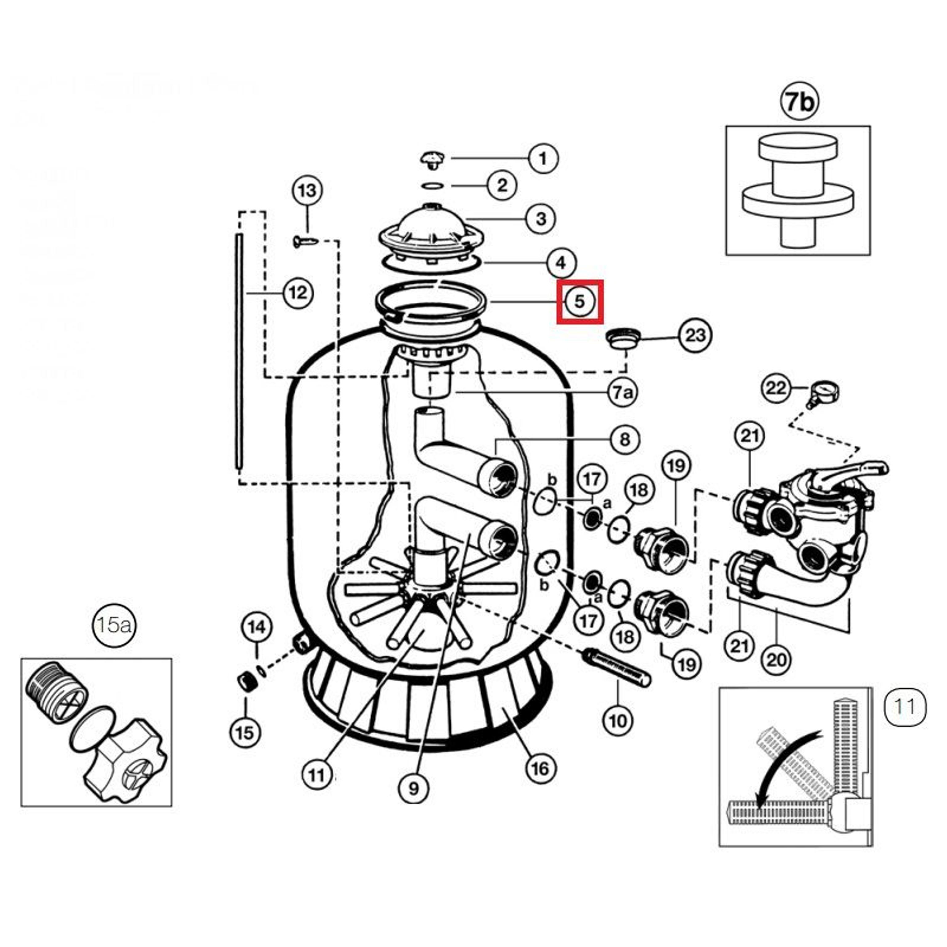 Зажимной хомут Hayward для фильтра S0310T/S0360T/S0310Se/S0360Se (SX0310N), Артикул: 19569, Для фильтров и фильтрационных установок