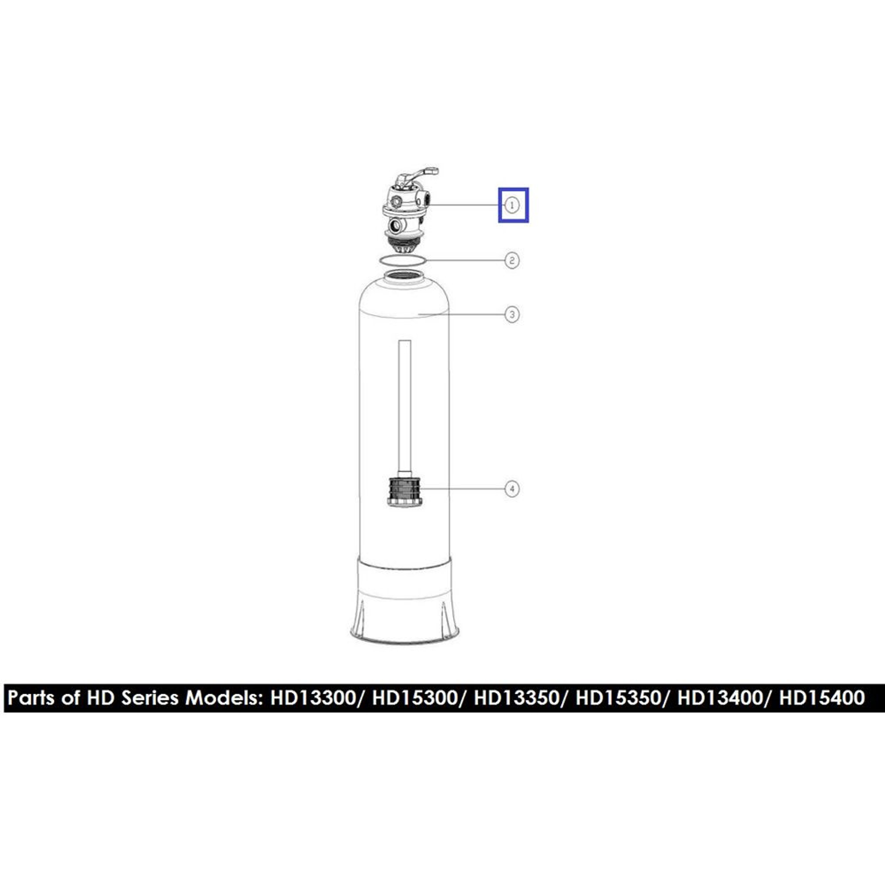 Кран шестиходовой 1'' с верх подкл Emaux HD серии MPV06 (88281403), Артикул: 16817, Для фильтров и фильтрационных установок