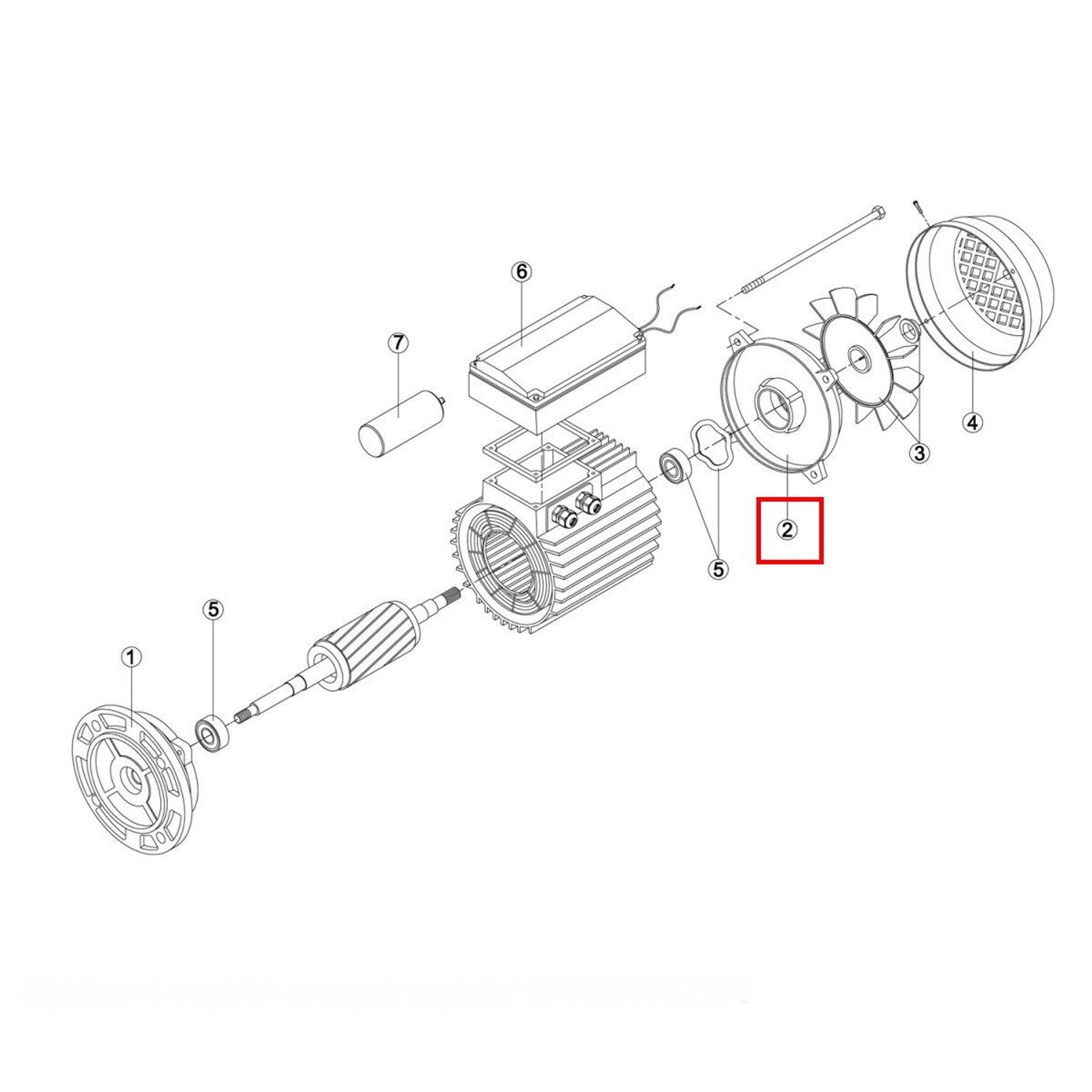 Крышка задняя эл. двигателя насоса (MEC 71) M3 (RMOT0002.02R/ RBM1020.23R), Артикул: 16728, Для насосов