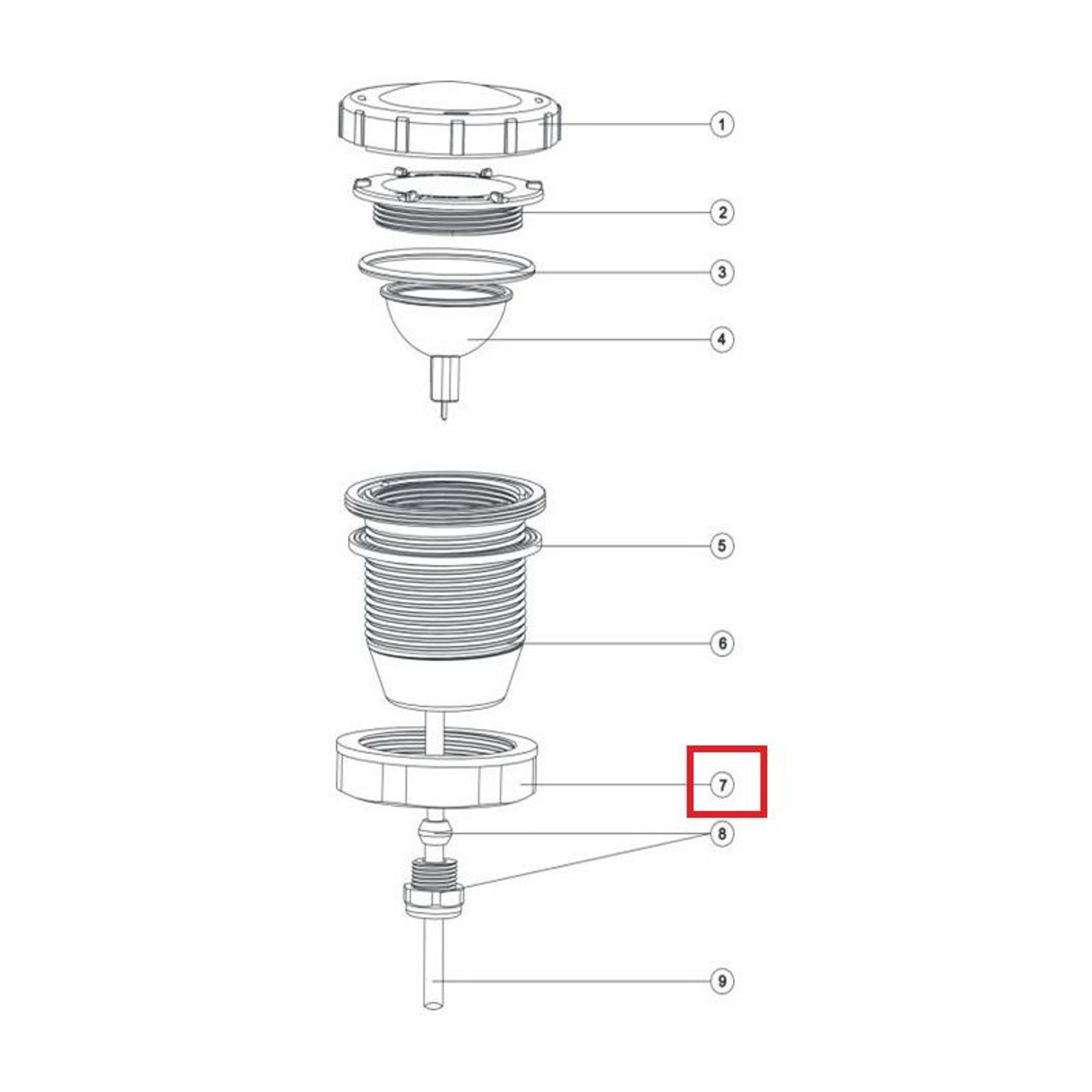 Гайка зажимная Aquaviva для UL/Led-P50, Артикул: 11883, Для прожекторов и осветительного оборудования бассейнов