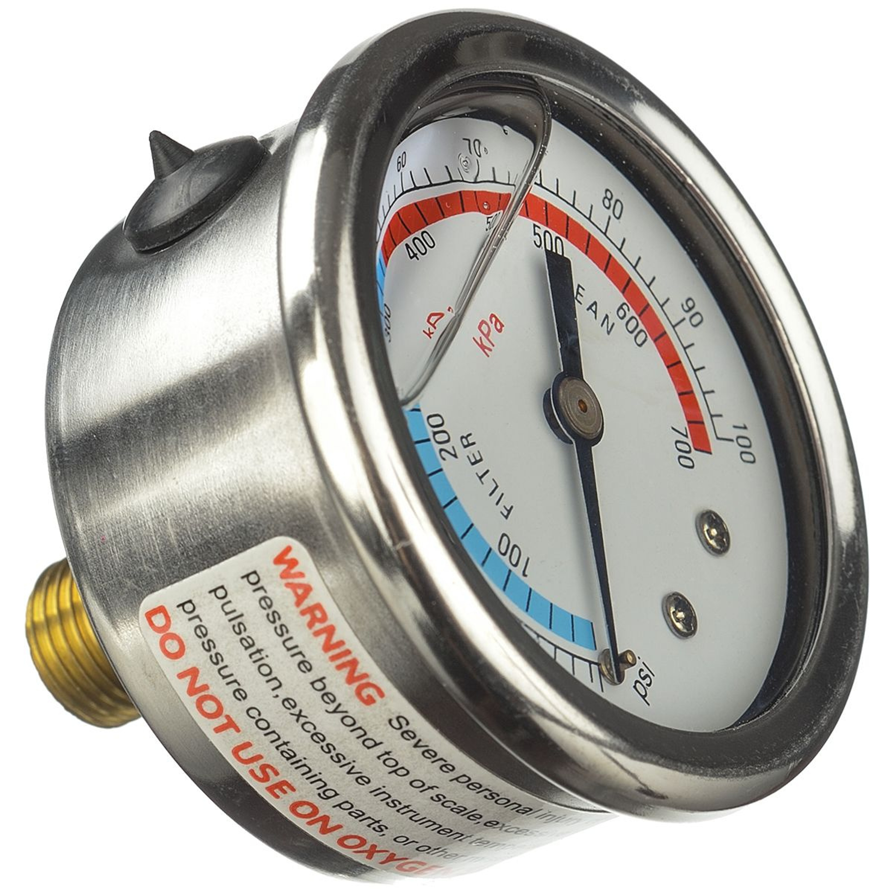 Манометр Aquaviva 100PSI стальной, верхнее, Артикул: 19770, Для фильтров и фильтрационных установок