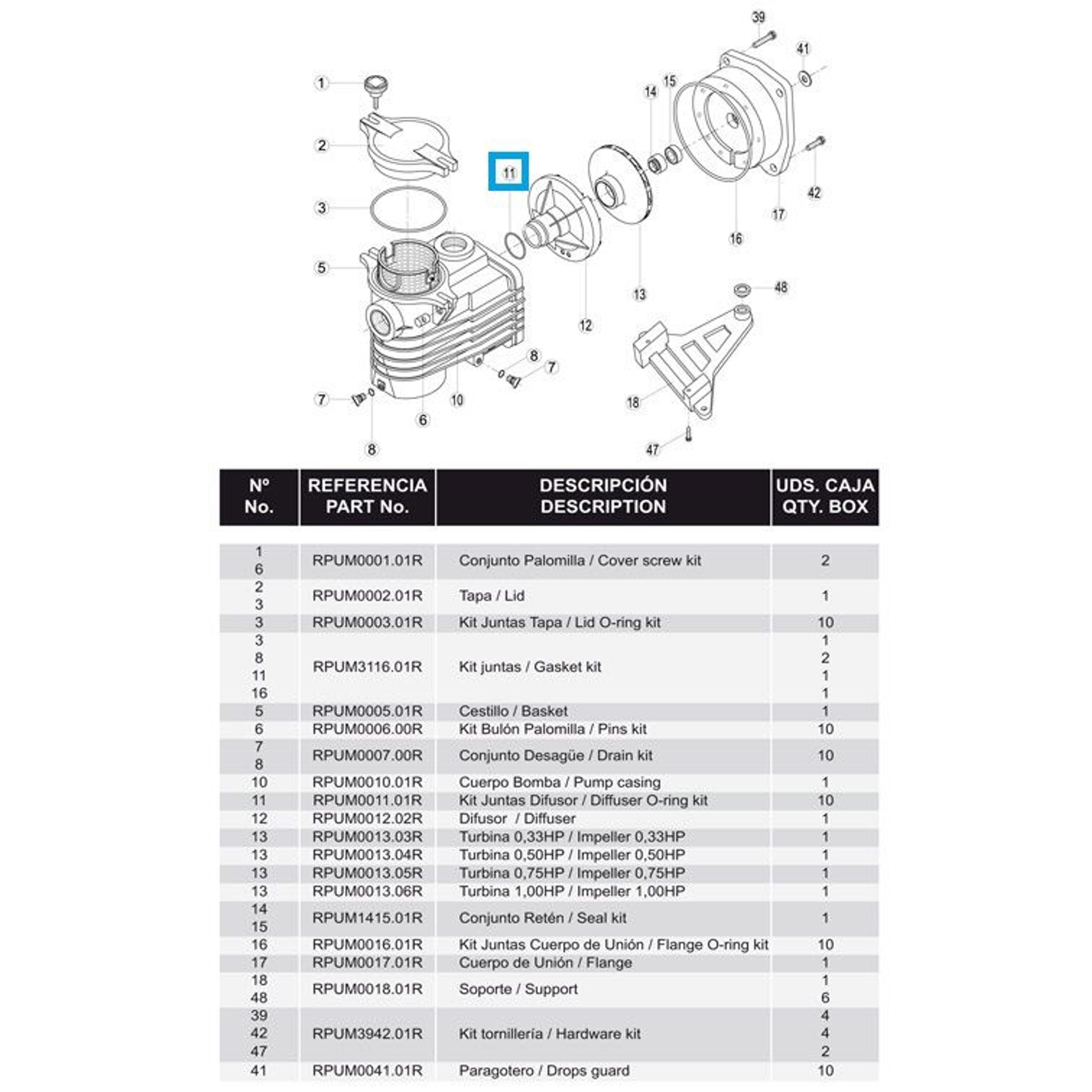 Резиновое кольцо диффузора OK/CK RBH0012.01R/RPUM0011.01R, Артикул: 20203, Для насосов
