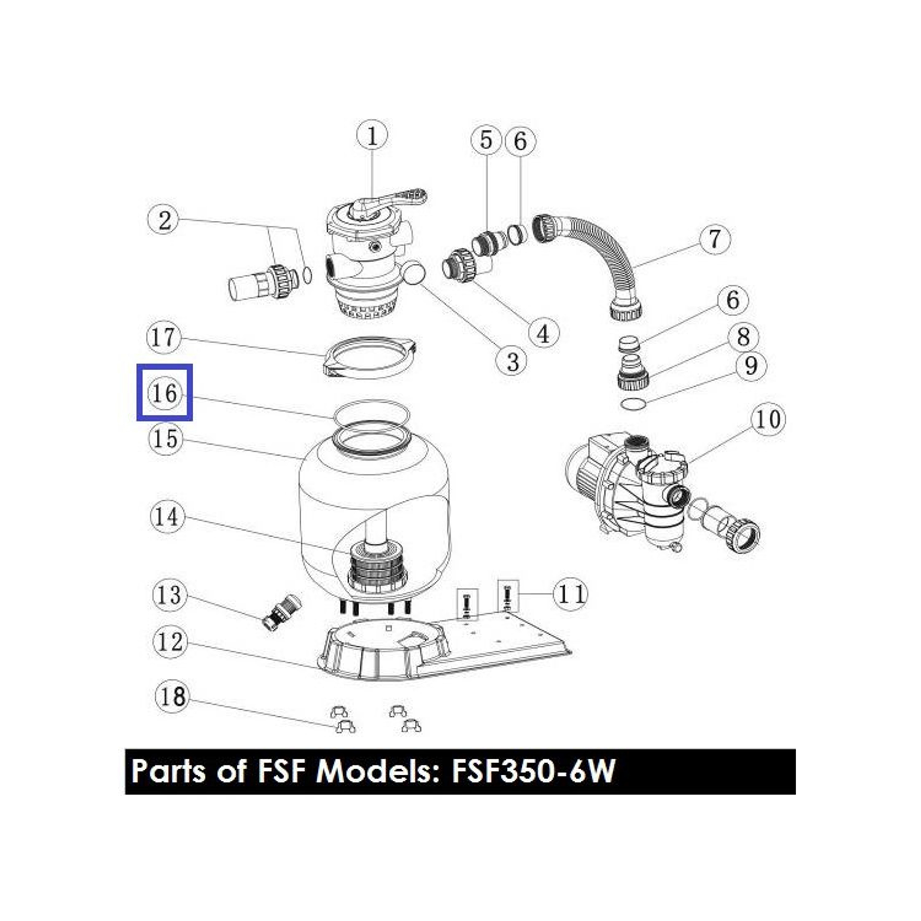 Резиновая прокладка под 6-позиционный кран фильтров Aquaviva V350 - V700 (02011134), Артикул: 11813, Для фильтров и фильтрационных установок