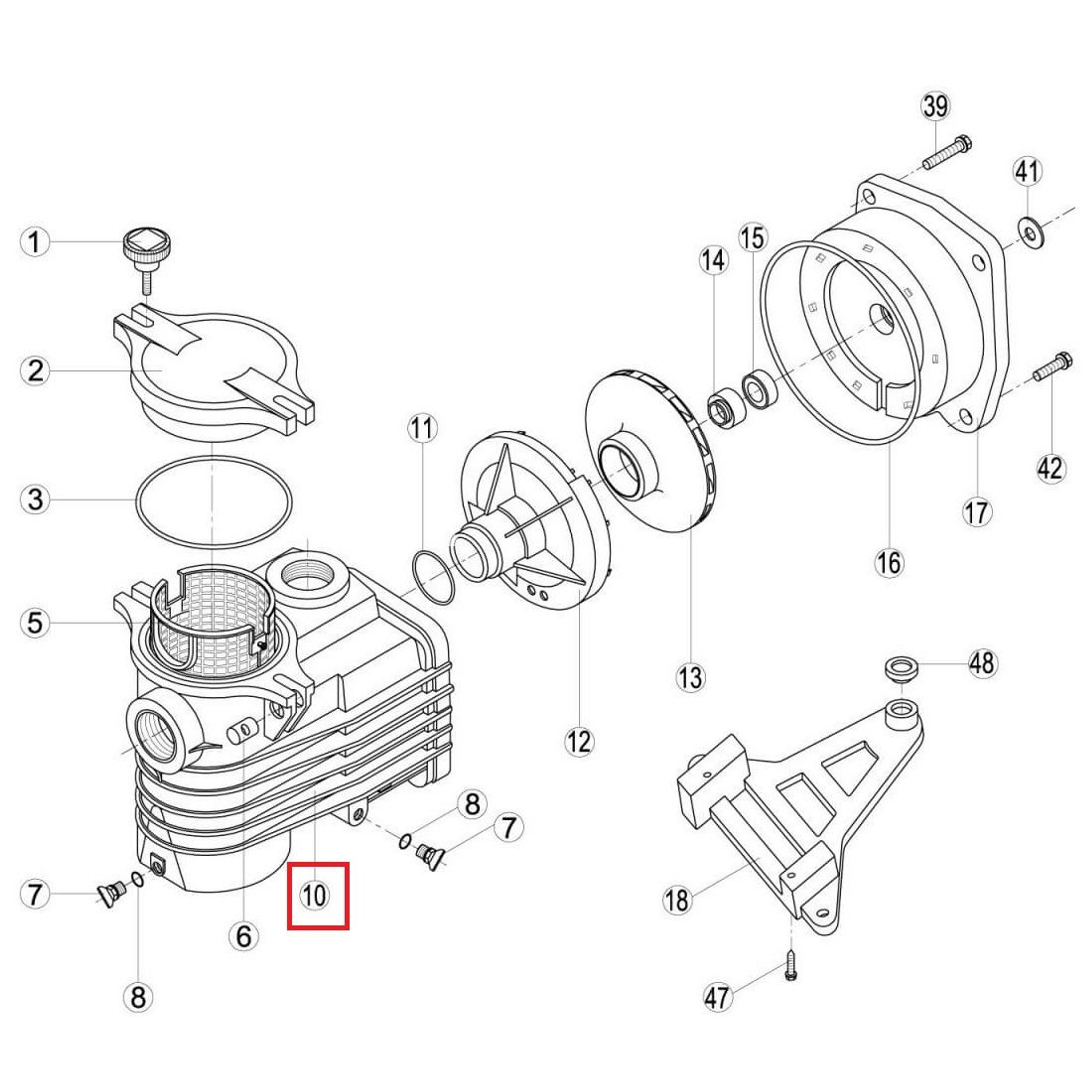 Корпус насоса Kripsol TR (RBH0010.12R), Артикул: 16706, Для насосов