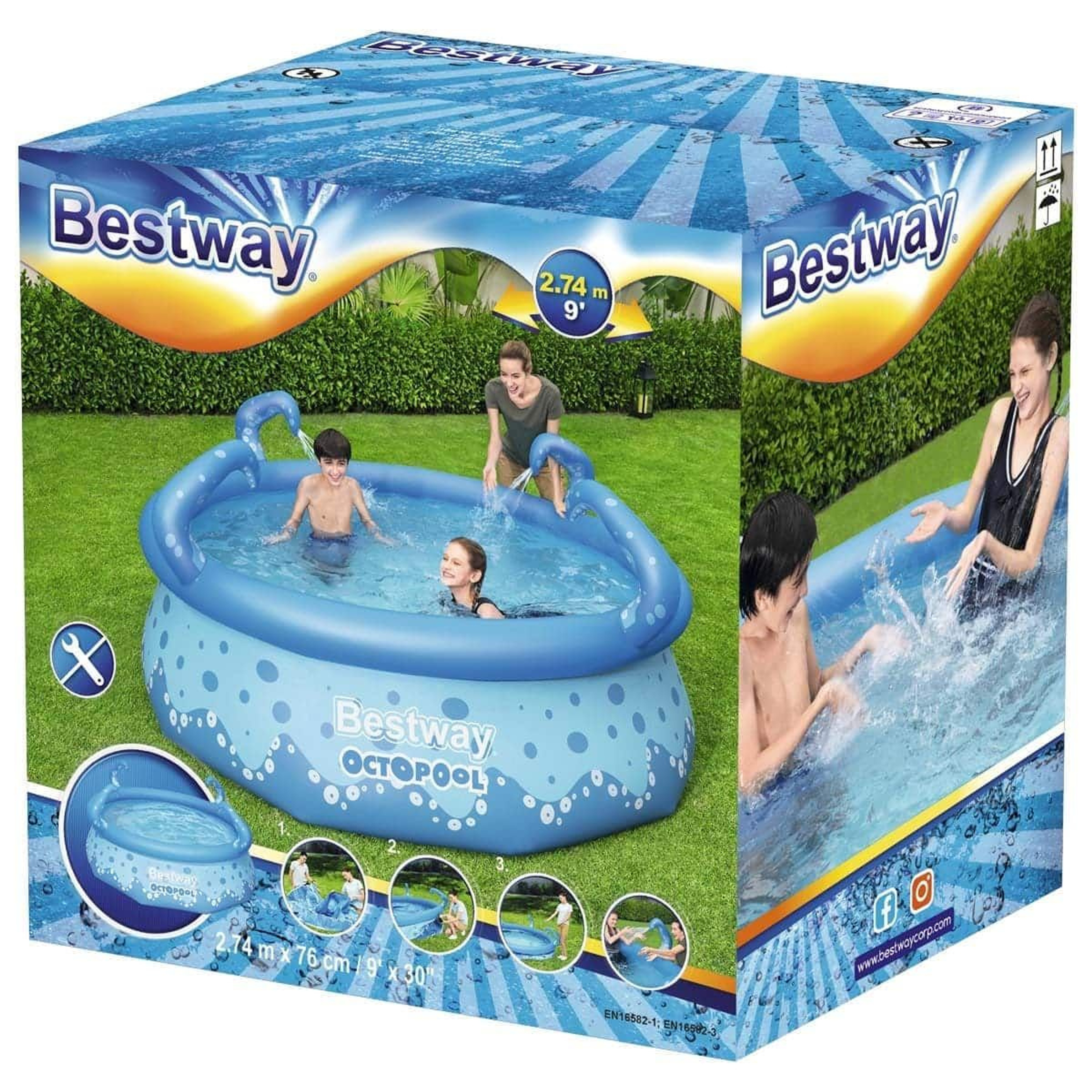 Надувной бассейн Bestway 57397 (274x76 см) с 2-мя разбрызгивателями, Артикул: 25324, Бассейны и СПА
