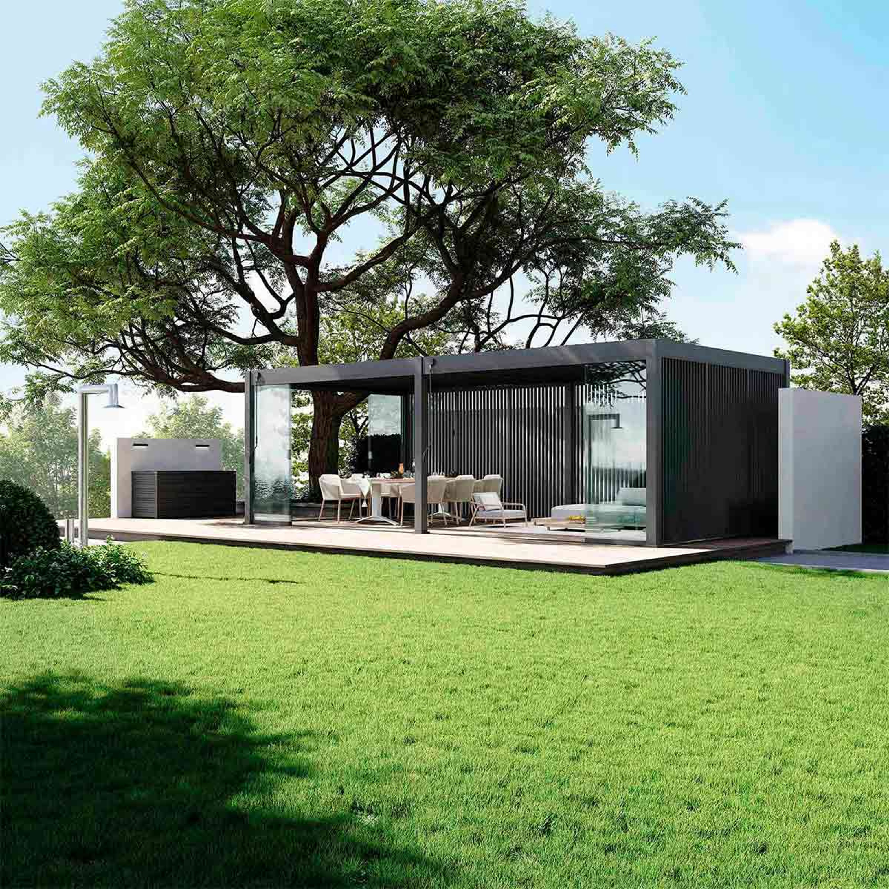 Фиксированная вертикальная боковая панель, Артикул: 73071-76403 -38129-45117-87637-82086, Перголы металлические и аксессуары